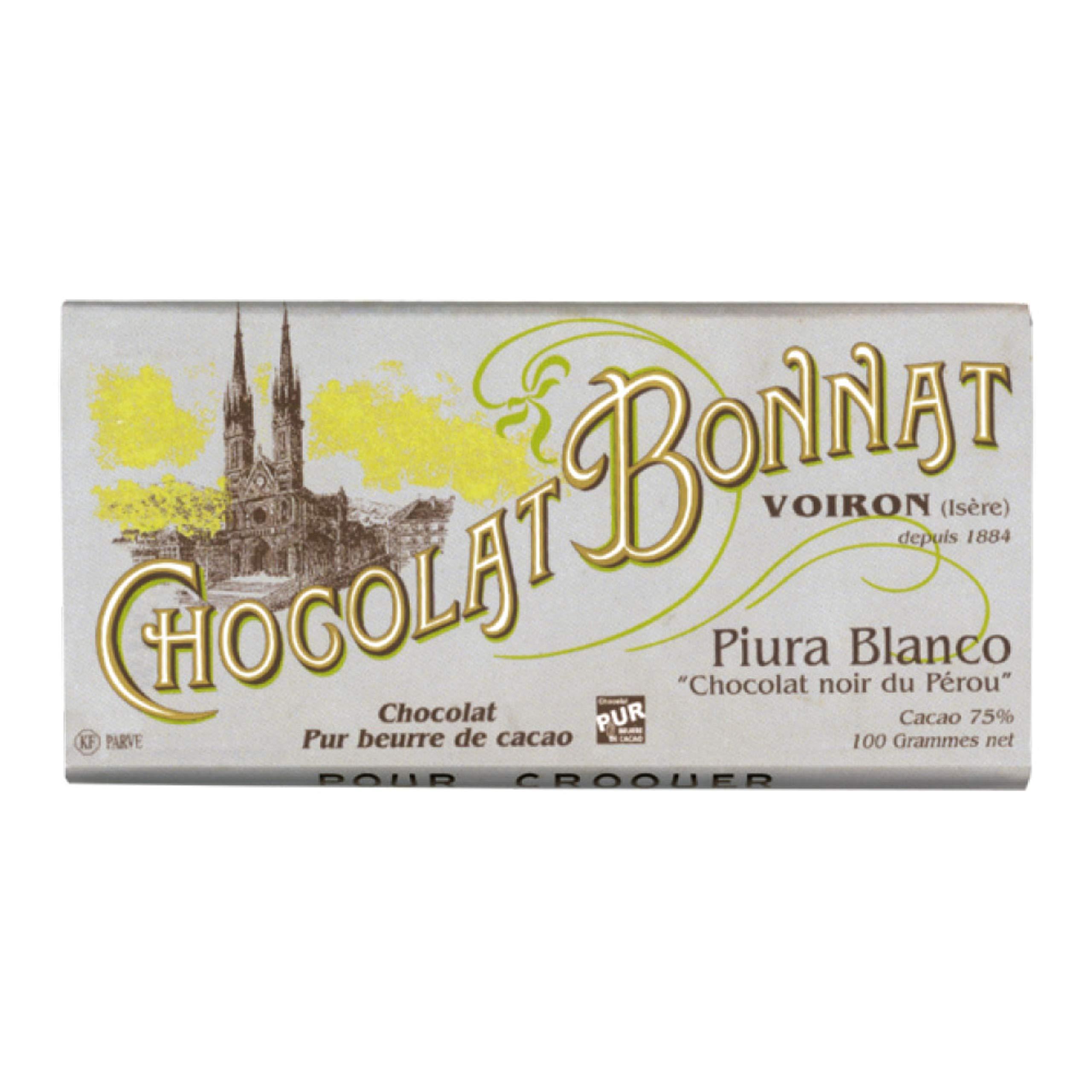 Bonnat Bonnat "Piura Blanco" Peru - 75% Cocoa Dark Chocolate, French Chocolate, 100g/3.5oz. (Single)