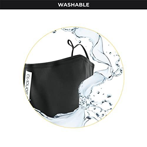 SONOVIA SONOVIA Reusable Face Mask with Patented Breathable Fabric Adjustable Ear Straps (Small (Pack of 3), Grey)