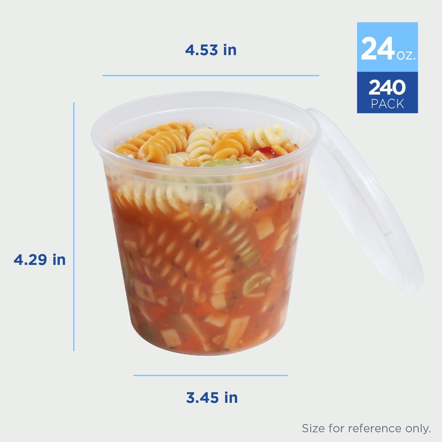 Karat Karat [24oz - 240 ct] Clear PP Injection Molded Round Deli Containers with Lids (FP-IMDC24-PP