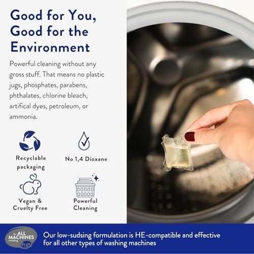 THE CLEAN PEOPLE The Clean People Laundry Detergent Pods - Hypoallergenic Laundry Pods - Ultra Concentrated, Recyclable Packaging, Stain Fighting - Sweet Petals, 32 Pack