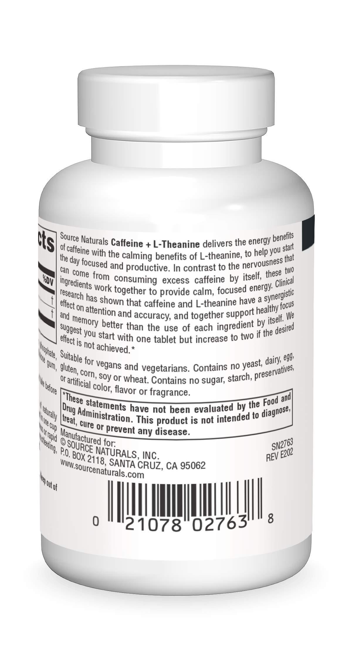 Source Naturals Source Naturals Caffeine + L-Theanine, Energy and Focus Support from Green Tea* - 60 Tablets