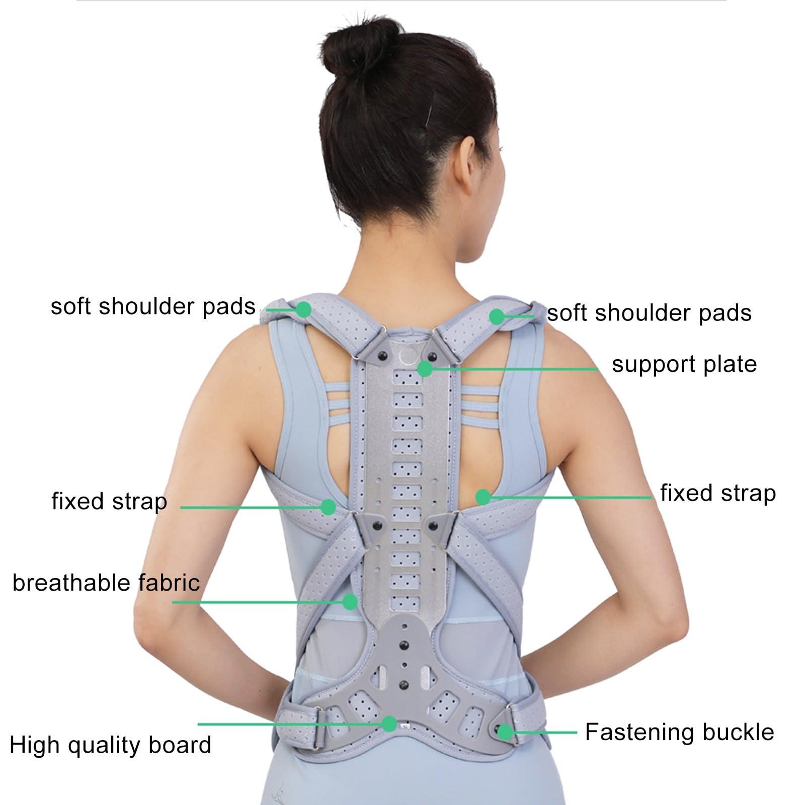 NICHOY NICHOY Back Brace Posture Corrector - Support for Neck Shoulder Upper and Lower Back Pain Relief,Posture Brace for Cervical Lumbar Spine,Fixed and Adjustable Spine Posture(A,M-M)