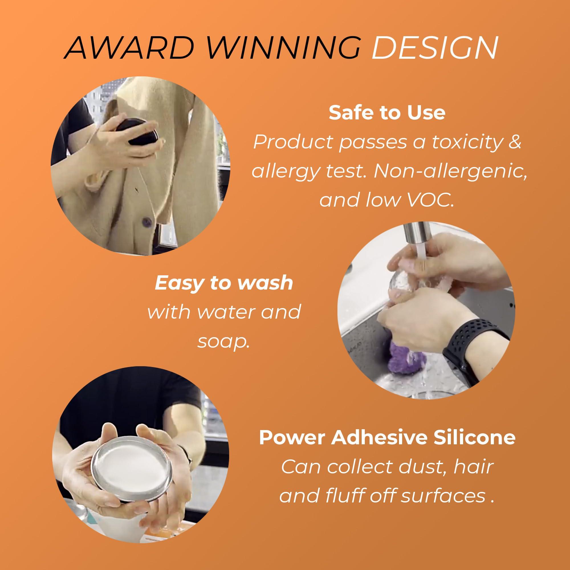 INBEBO INBEBO Geli Buddy - Pet Hair and Lint Remover for Clothes, Sofa, Furniture, Carpet, and Car Cleaning - Cat and Dog Hair Remover - 30,000 Uses & Earth-Friendly Pet Hair Removal Tool - Small, Orange