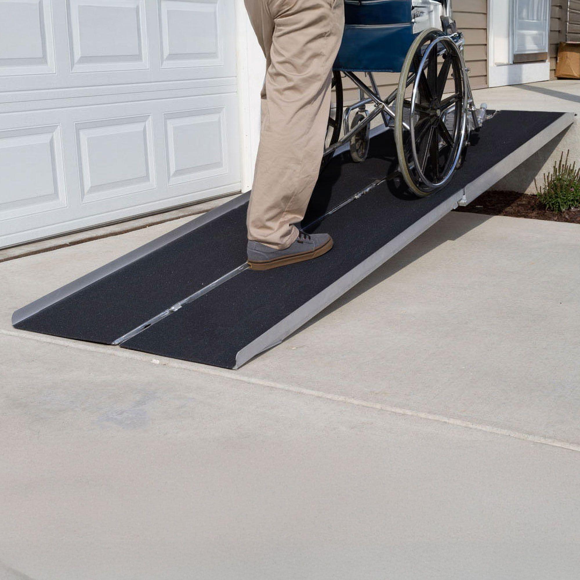 Rage Powersports Silver Spring 12' L Aluminum Multi-Fold Wheelchair Ramp with Grit Coat Surface -600 lb. Weight Capacity