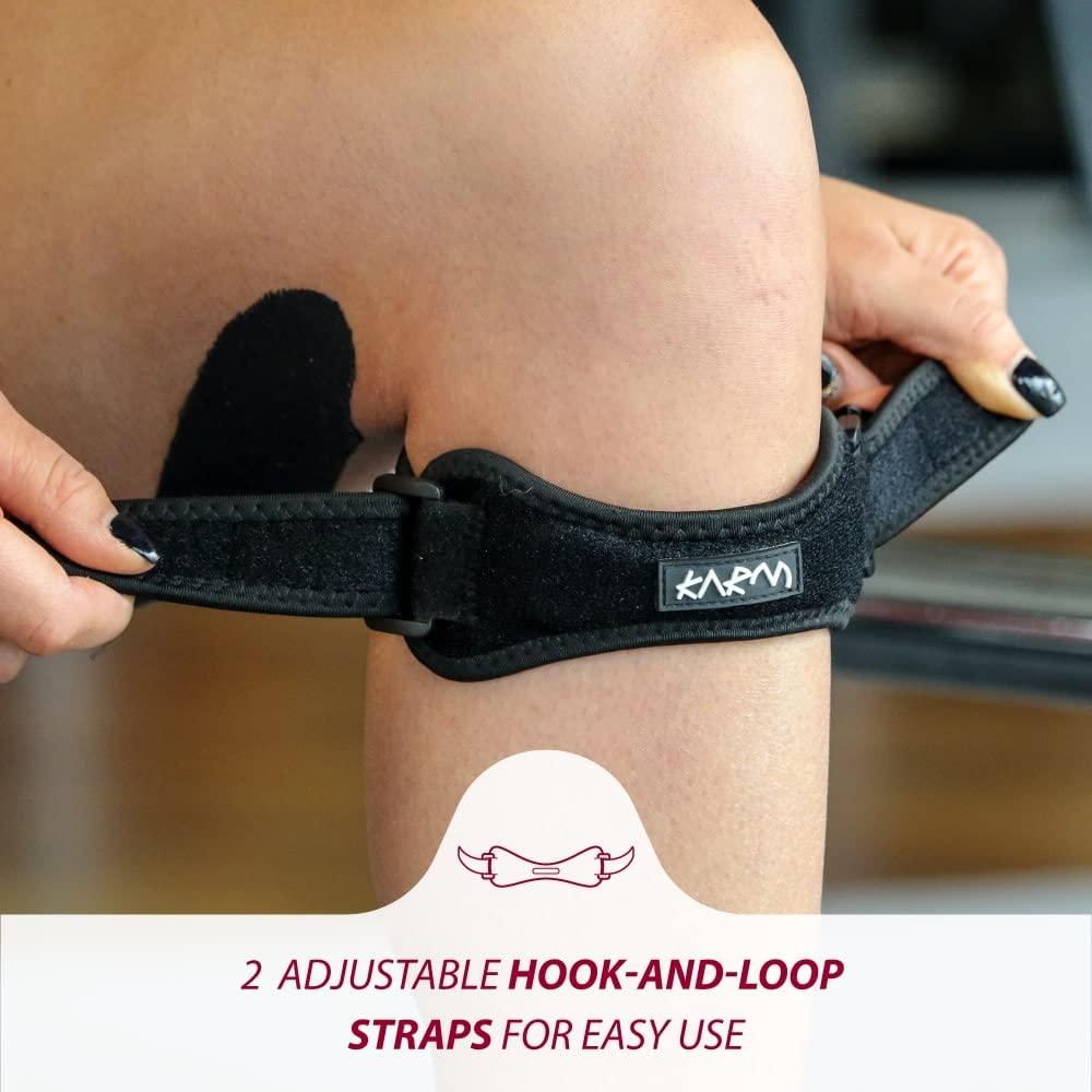 KARM KARM Plus Size Knee Brace for Women & Men Plus Size - Patella Band - Patellar Tendon Support Strap for Jumpers Knee Pain, Basketball, Sports, Obese (XXL/3XL/4XL/5XL/6XL, Pair of 2 Straps, Black)