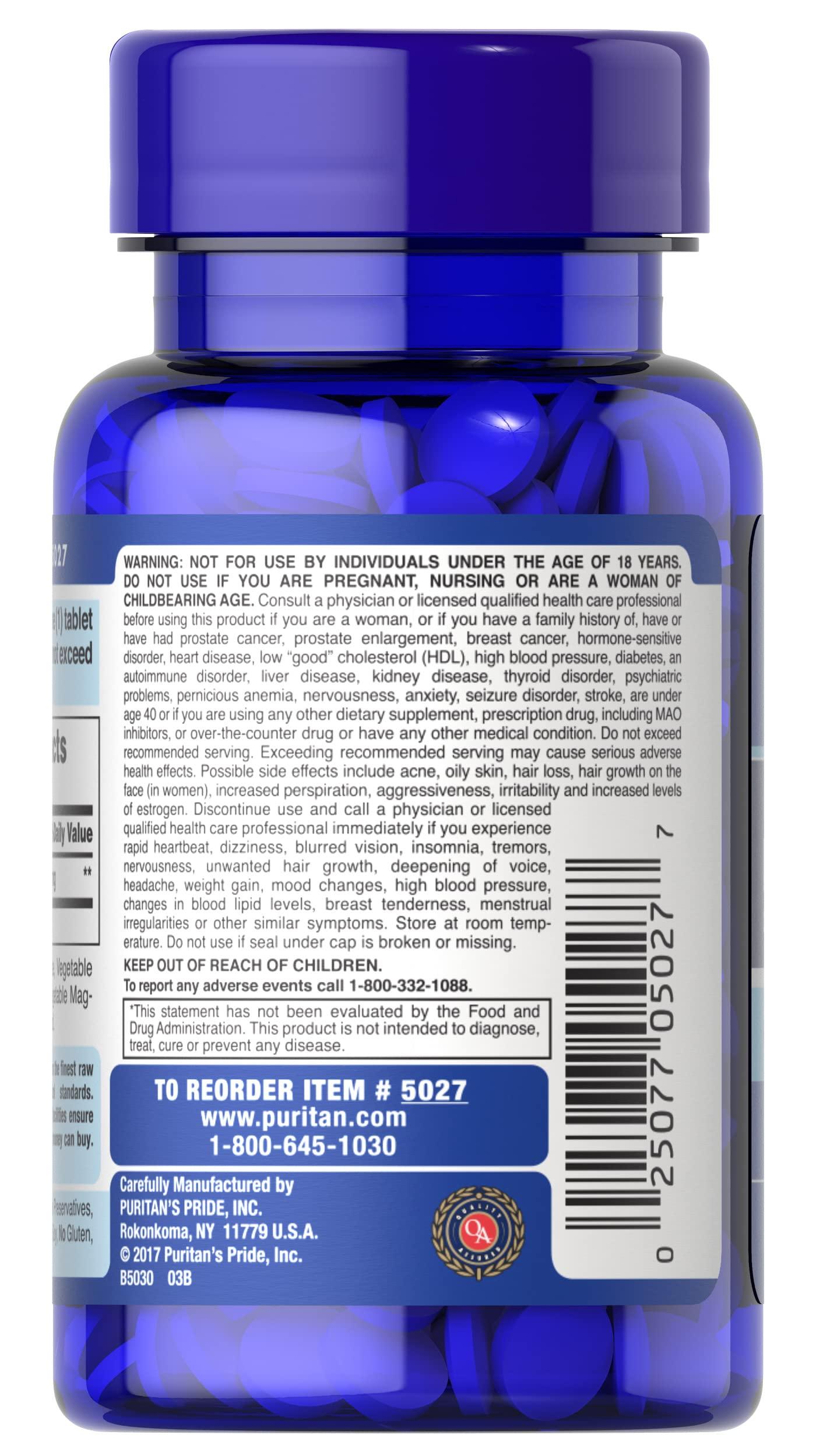 Puritan's Pride Puritan's Pride Youth Guard DHEA for Women and Men 50mg, Dietary Supplement forHealthy Aging, 3 Month Supply, 100 Tablets, 2 Pack