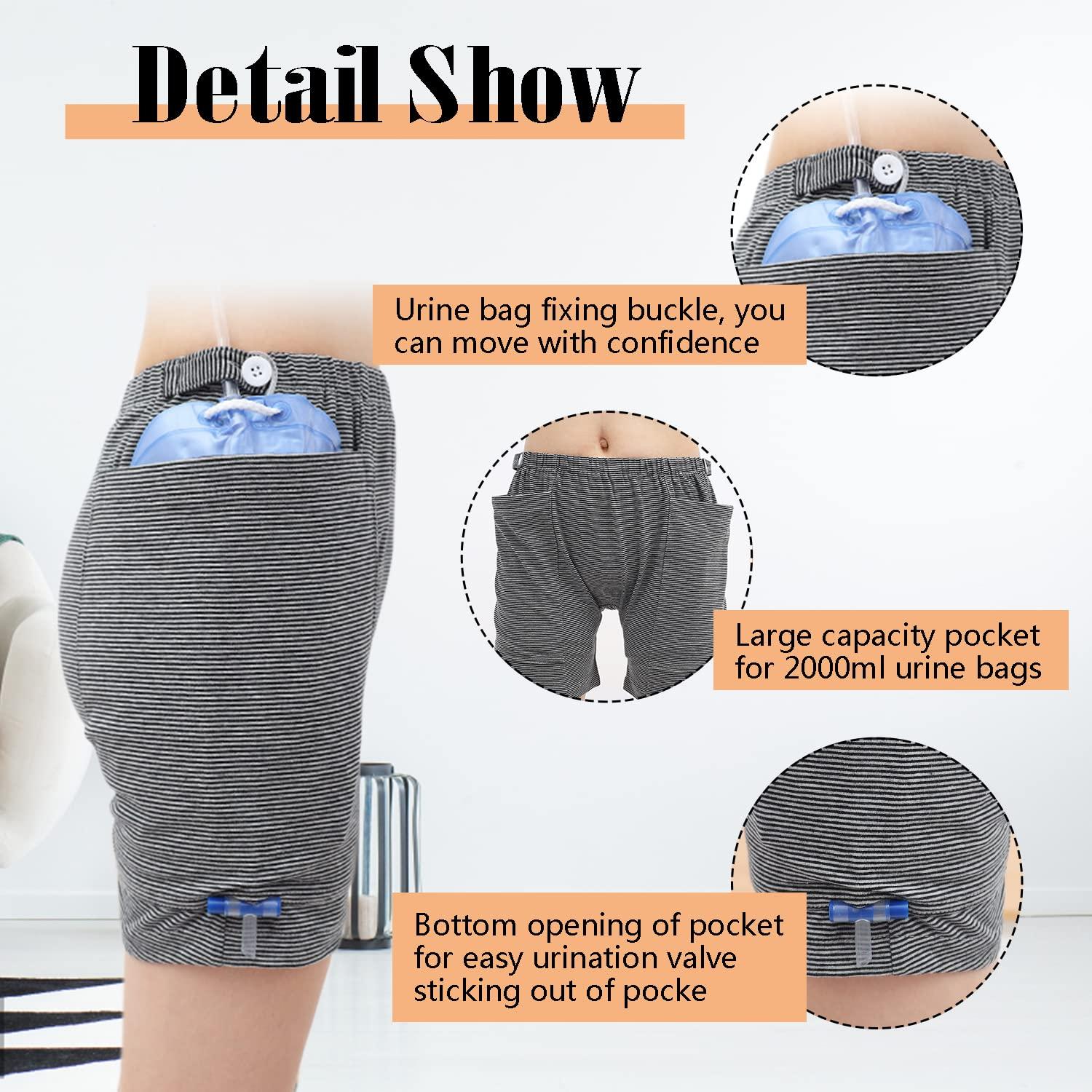 Lmaray Urine Bag Pants, Incontinence Care Trousers Catheter Underwear for Elderly, Urinate Drainage Bag Pants Abdominal Surgeries Patient, Ostomy Drainage Bag Care Pants, Incontinence Care Pant