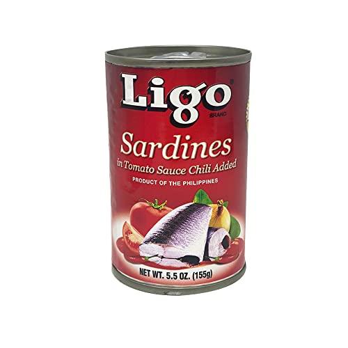 LIGO ligo sardines in tomato sauce with chili added - 5.5oz [6 units] (072810293606)
