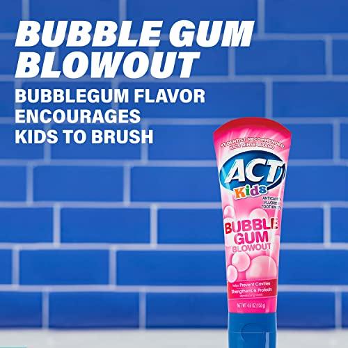 ACT ACT Kids Anticavity Fluoride Toothpaste 4.6 oz. Bubble Gum Blowout (Pack of 2)