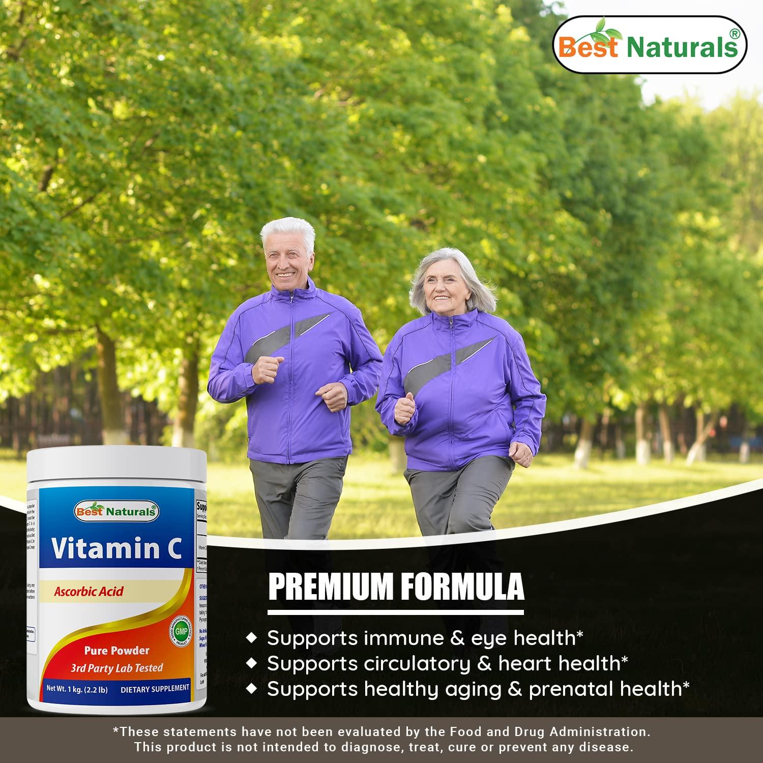 Best Naturals Best Naturals 100% Pure Vitamin C Powder Non-GMO 1 lb (454 Grams) Powder (Also Called Ascorbic Acid) (1 LB (Pack of 3))