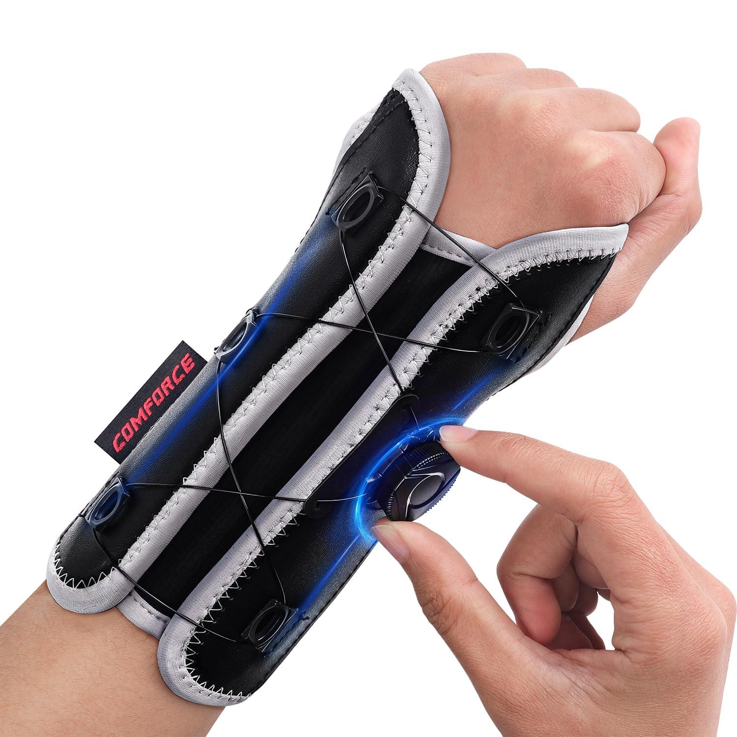 COMFORCE COMFORCE Wrist Brace for Carpal Tunnel, Adjustable Knob Wrist Support Stabilizer Hand Brace Night Support for Arthritis Tendonitis Sprains Wrist Pain, Fits Left & Right Hand Men and Women (5.5-9.5 inches)