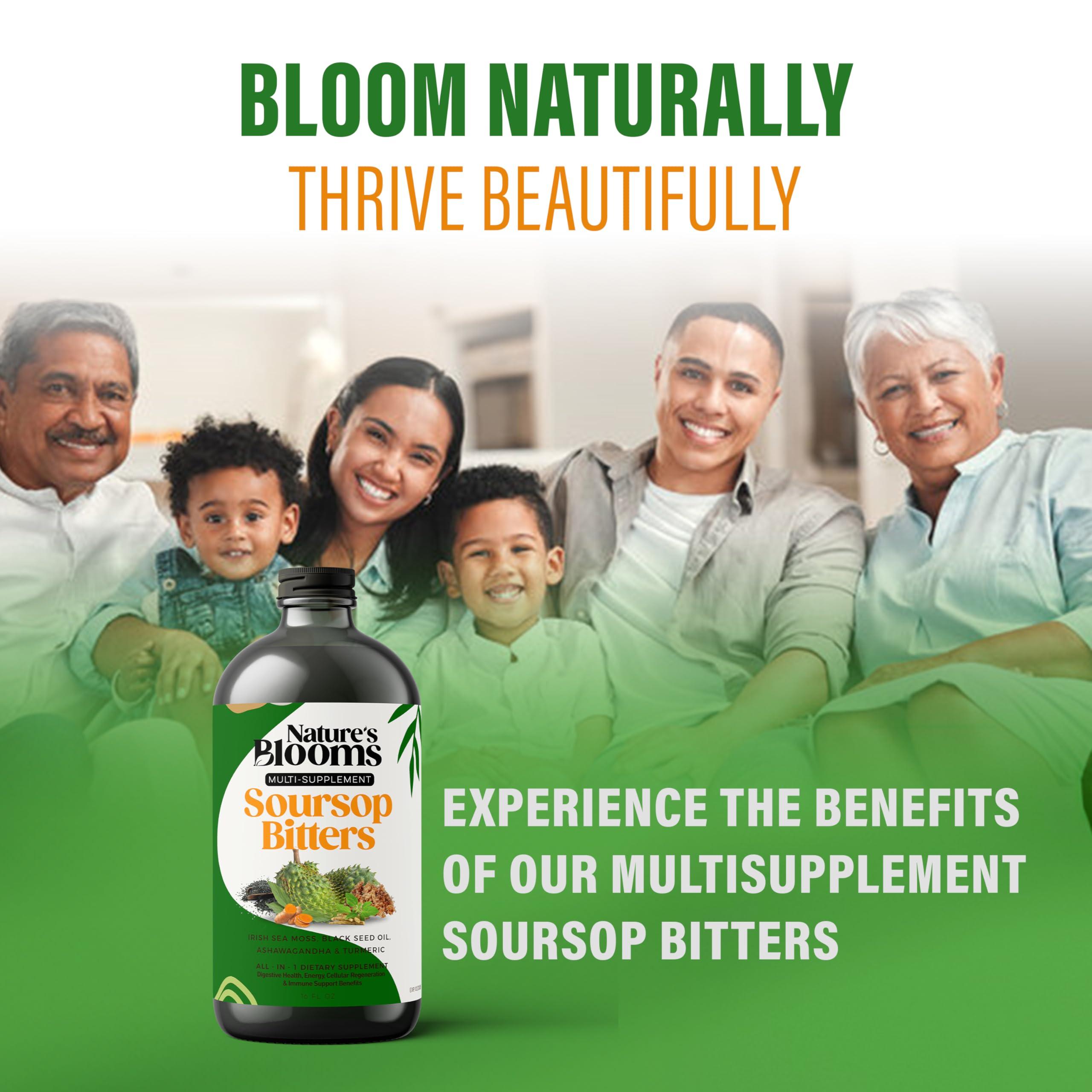Nature\'s Blooms Soursop Bitters Liquid Supplement, 16 oz | Nature\'s Best Bitters | Health-Focused Ingredients for Antioxidant, Immune Support, and Digestion