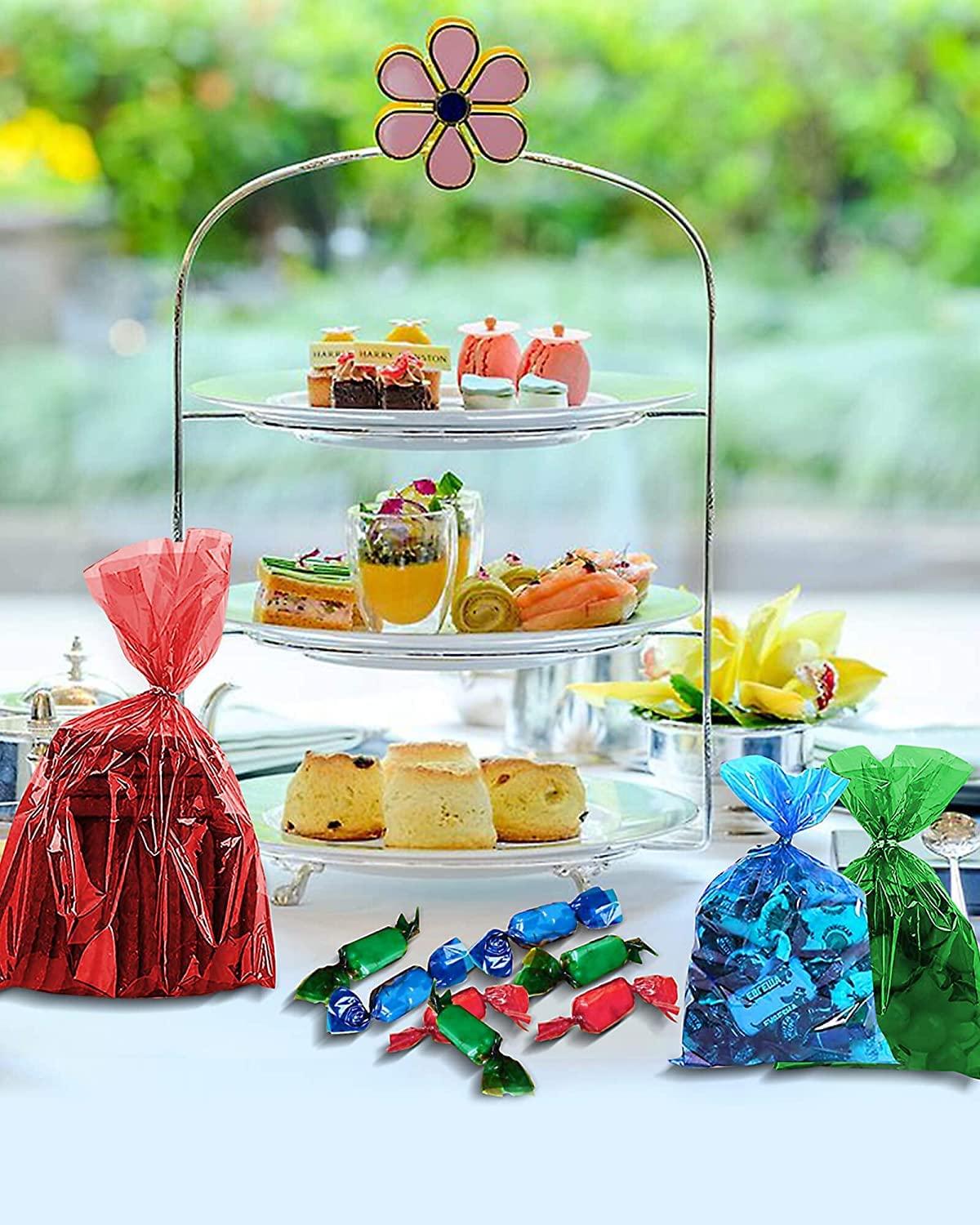 JOYIT JOYIT Three color cellophane wrap roll, colorful cellophane, blue, red, green for gift food flower packaging