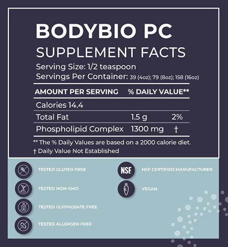 BodyBio BodyBio Brain Supplement 16 oz - Pure Phospholipid Complex for Healthy Aging | Nootropics Booster | Enhance Focus, Memory, Cellular Repair Phosphatidylcholine for Increased Bioavailability