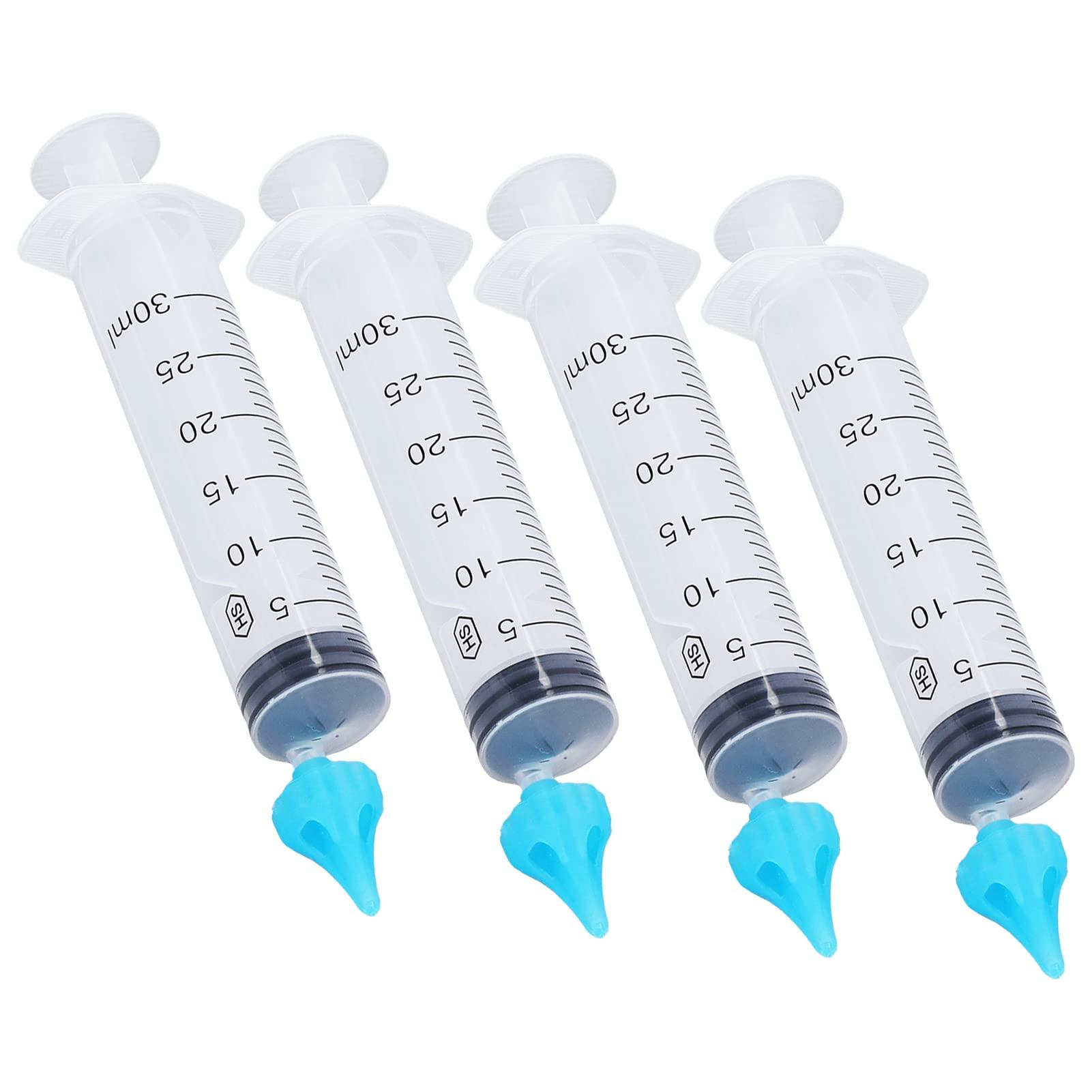 Airshi Ear Wax Syringe 4pcs Ear Irrigation Syringe 20ml 30ml Portable for Adult Kids Cleaning