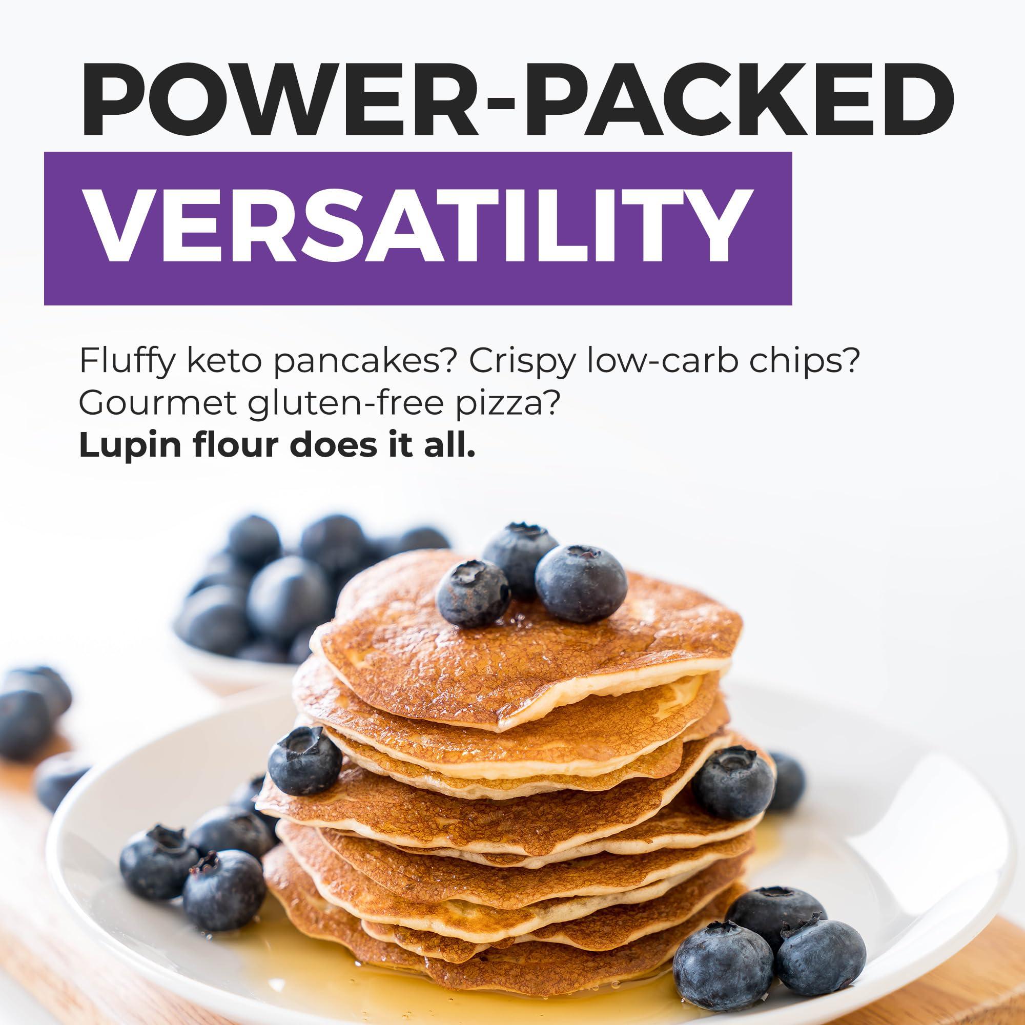 MODERN MOUNTAIN Lupin Flour (3 lb) Low-Carb Flour, 2g Net Carbs Per Serving, Improve Keto-Friendly Baked Goods, High in Protein and Fiber, Keto, Gluten-Free, Non-GMO