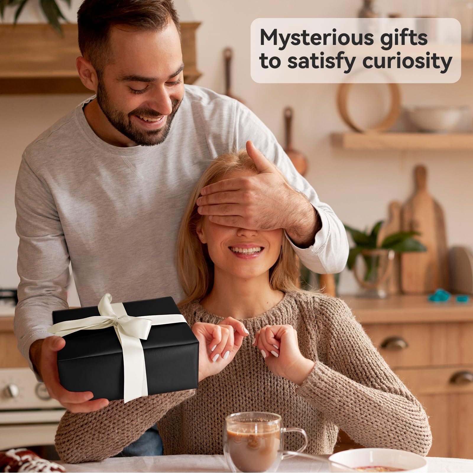 Iioscre Iioscre Gift Wrapping Paper, Black Wrapping Paper Roll, Matte Metal Solid Color Wrapping Paper for Birthday Christmas Wedding Baby Shower Father\'s Day Valentine\'s Day, 17.3 Inch X 32.8 Feet