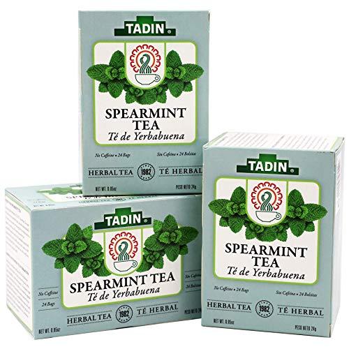 TADIN Tadin Spearmint Tea, Helps Relieve Stomach Pain and Indigestion, 24 Count (Pack of 3)