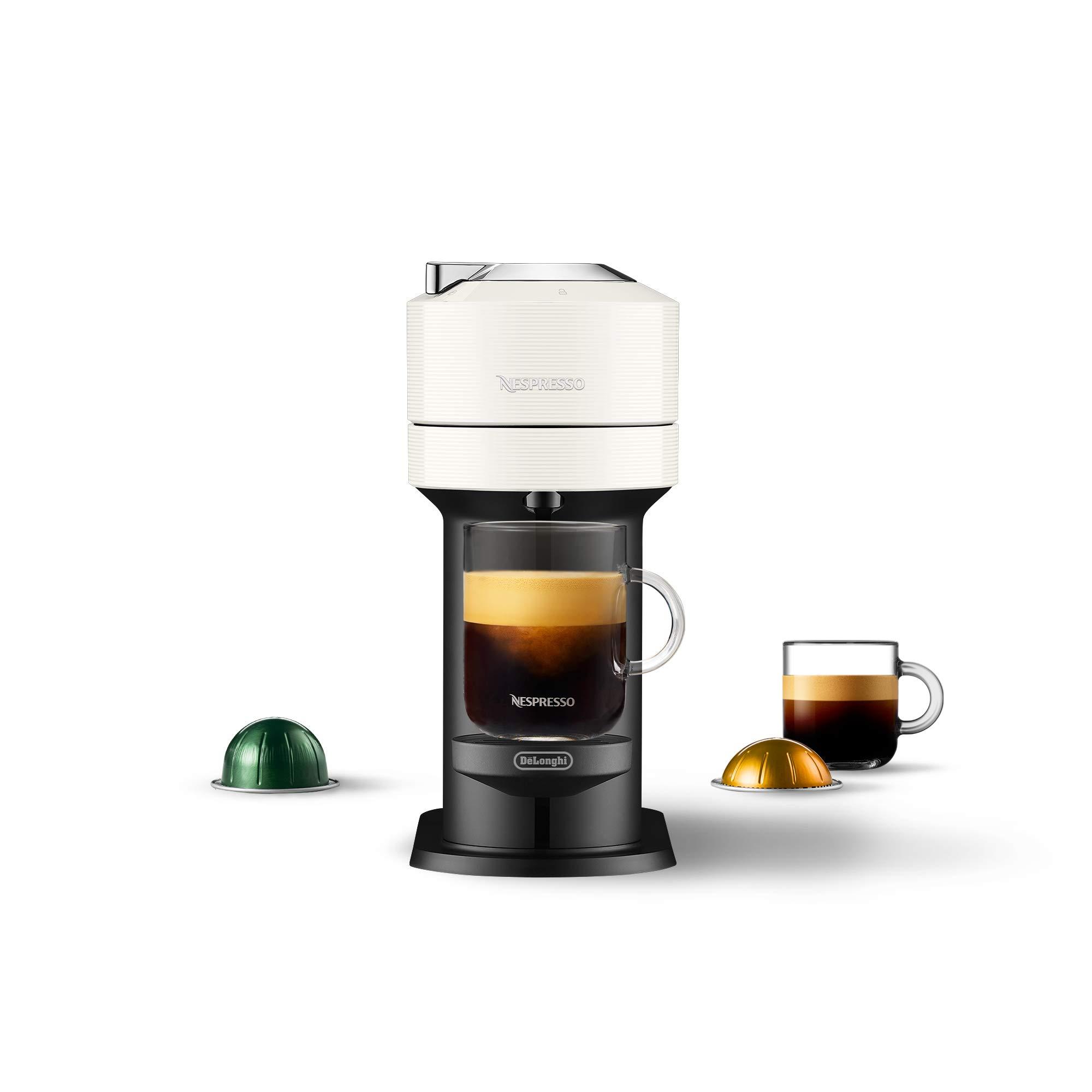 Nespresso Nespresso Vertuo Next Coffee and Espresso Machine by De\'Longhi, White, Compact, One Touch to Brew, Single-Serve Coffee Maker and Espresso Machine