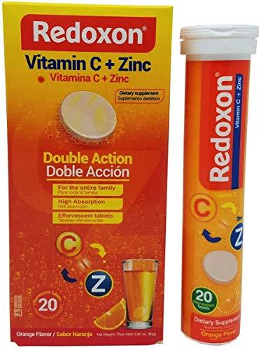 Redoxon Redoxon Vitamin C Tablets | Orange Flavor, Effervescent Double Action Supplement of Vitamin C and Zinc for Immune System Support, Healthier Lifestyle, and More Energy; 3-Pack of 20 Tablets