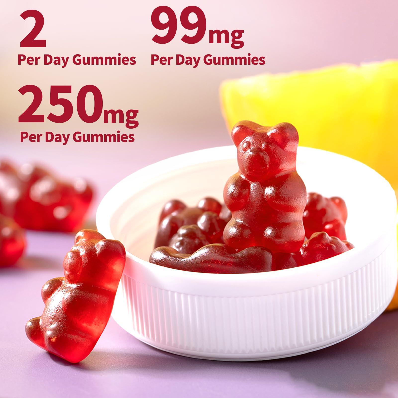 Fleamart Potassium Magnesium Gummies Potassium Citrate 99mg Magnesium Citrate 250mg Magnesium Potassium Complex Supplement, Immune Support, Leg Cramps Muscle Health, 60 Raspberry Gummies 2 Pack