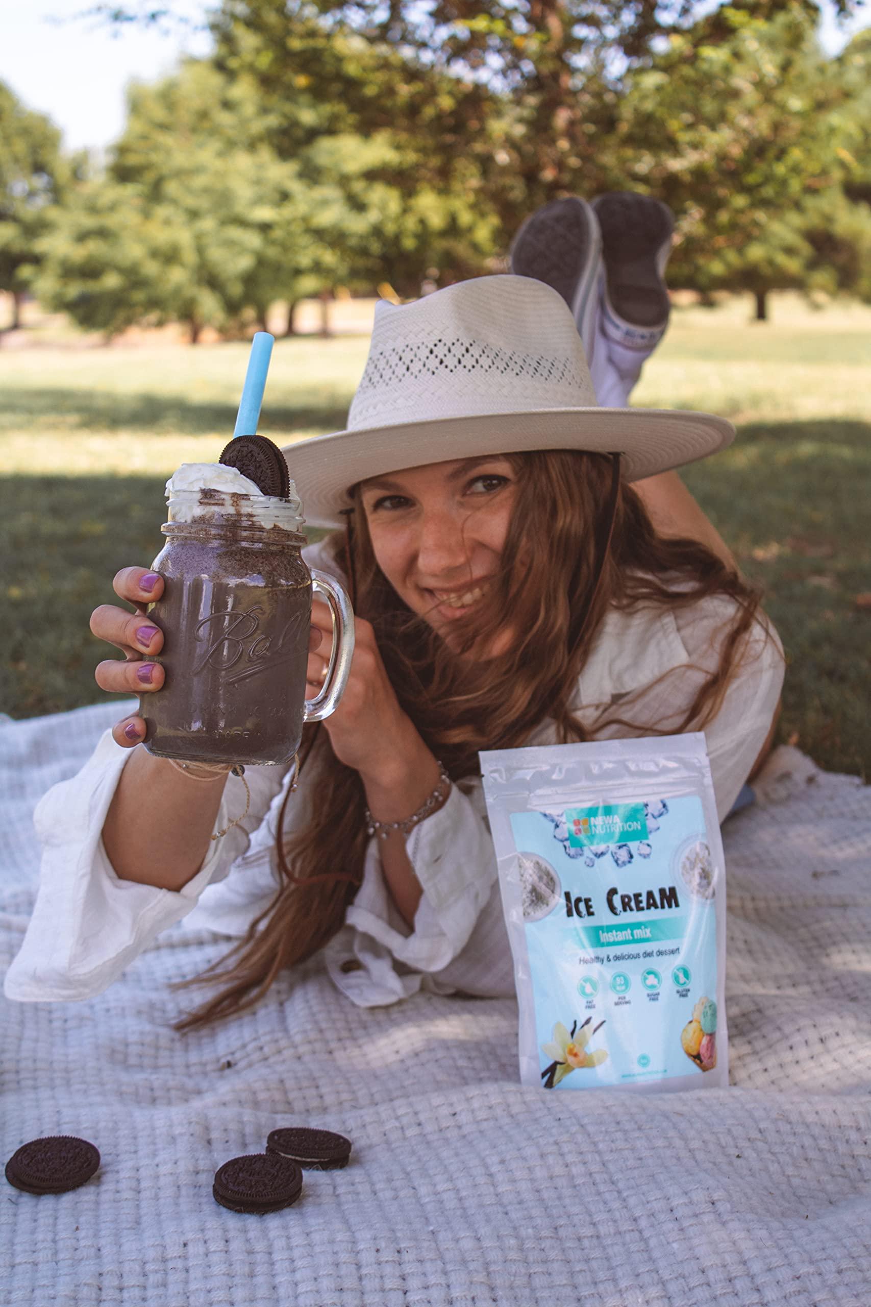 Newa Nutrition Sugar Free Ice Cream Mix – Keto Diet Friendly, Low Carb & Natural, Non GMO, Vanilla. Weight: 8oz/226.8 gr.