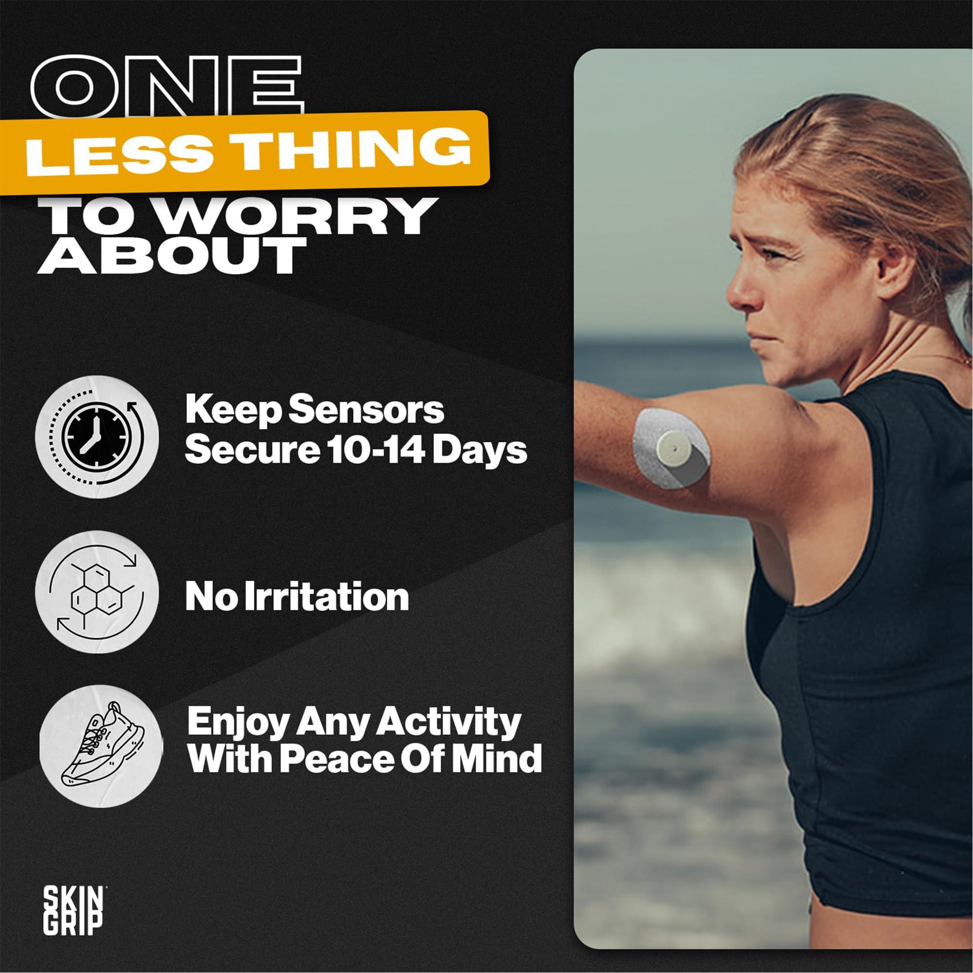 Skin Grip Skin Grip Freestyle Libre 2 Sensor Covers  Compatible with Infusion Sets, Patches w/Cutout (Not for Libre 3), 10-14 Days SweatProof Pre-Cut Medical Adhesive Tape, CGM Sensor Covers