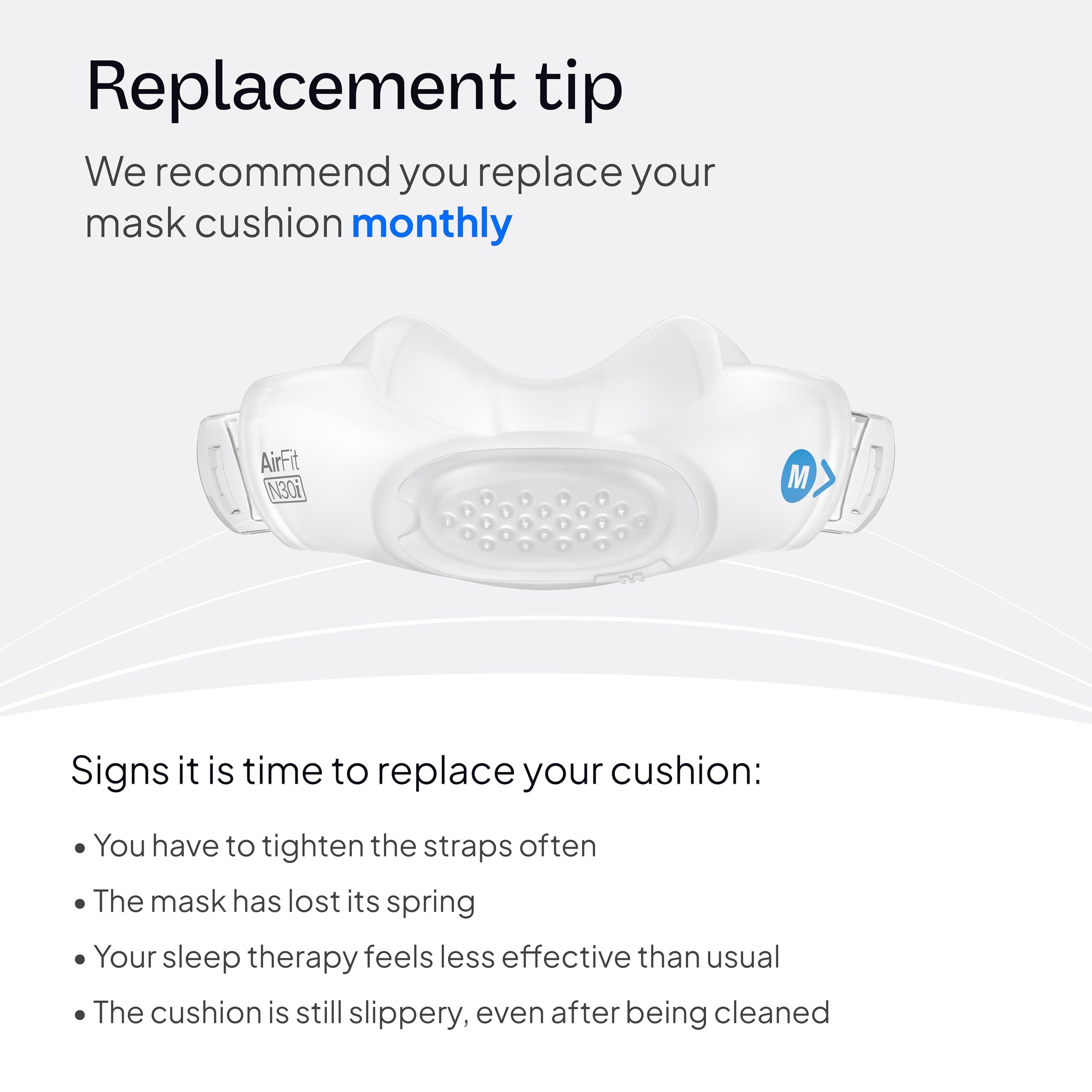 ResMed ResMed AirFit N30i Cushion - Nasal CPAP Mask Cushion Replacement - Soft Silicone - Quiet Venting - CPAP Supplies & Accessories - Medium