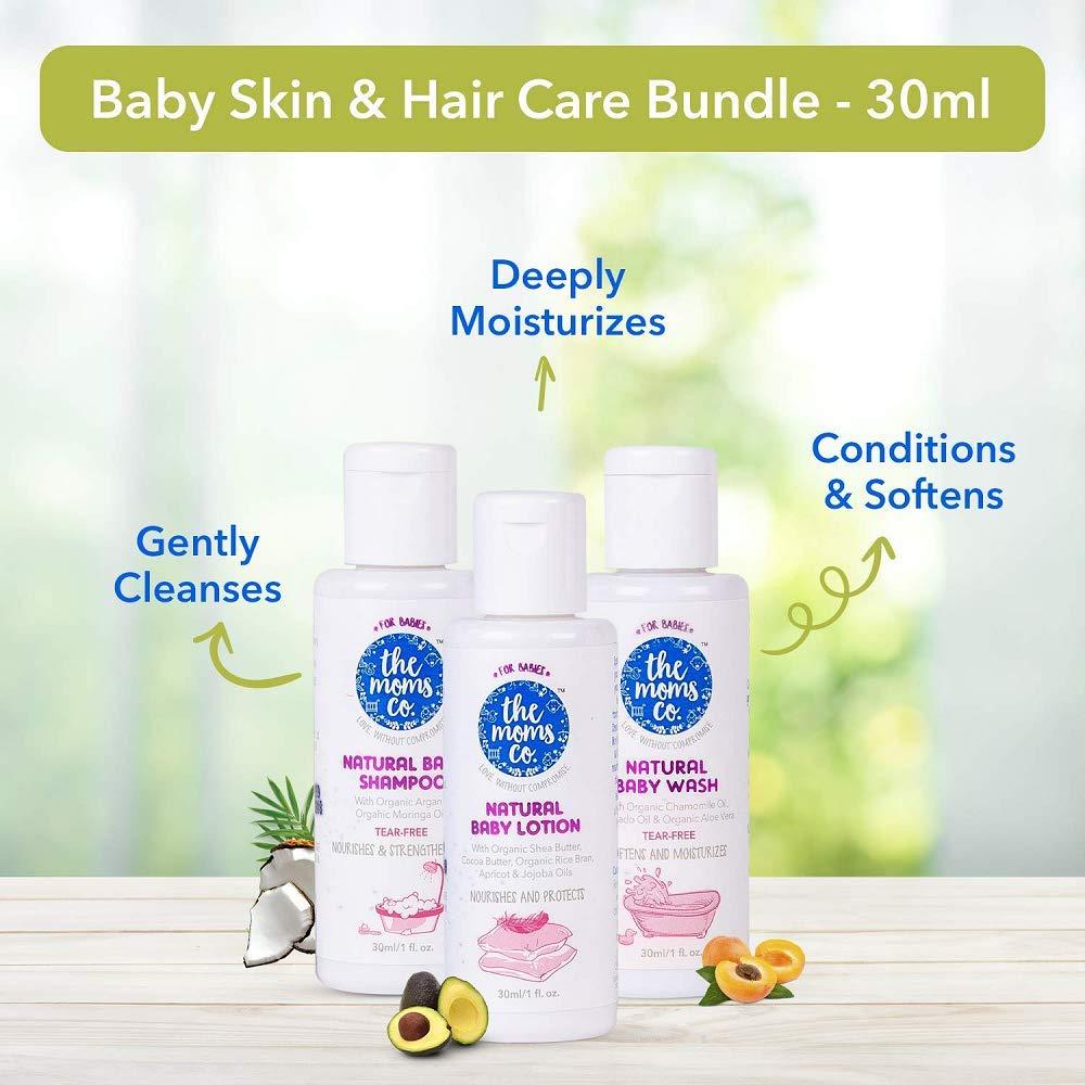 The Moms Co. The Moms Co. Travel Kit for Baby with Shampoo (30 ml), Wash (30 ml) and Lotion (30 ml)