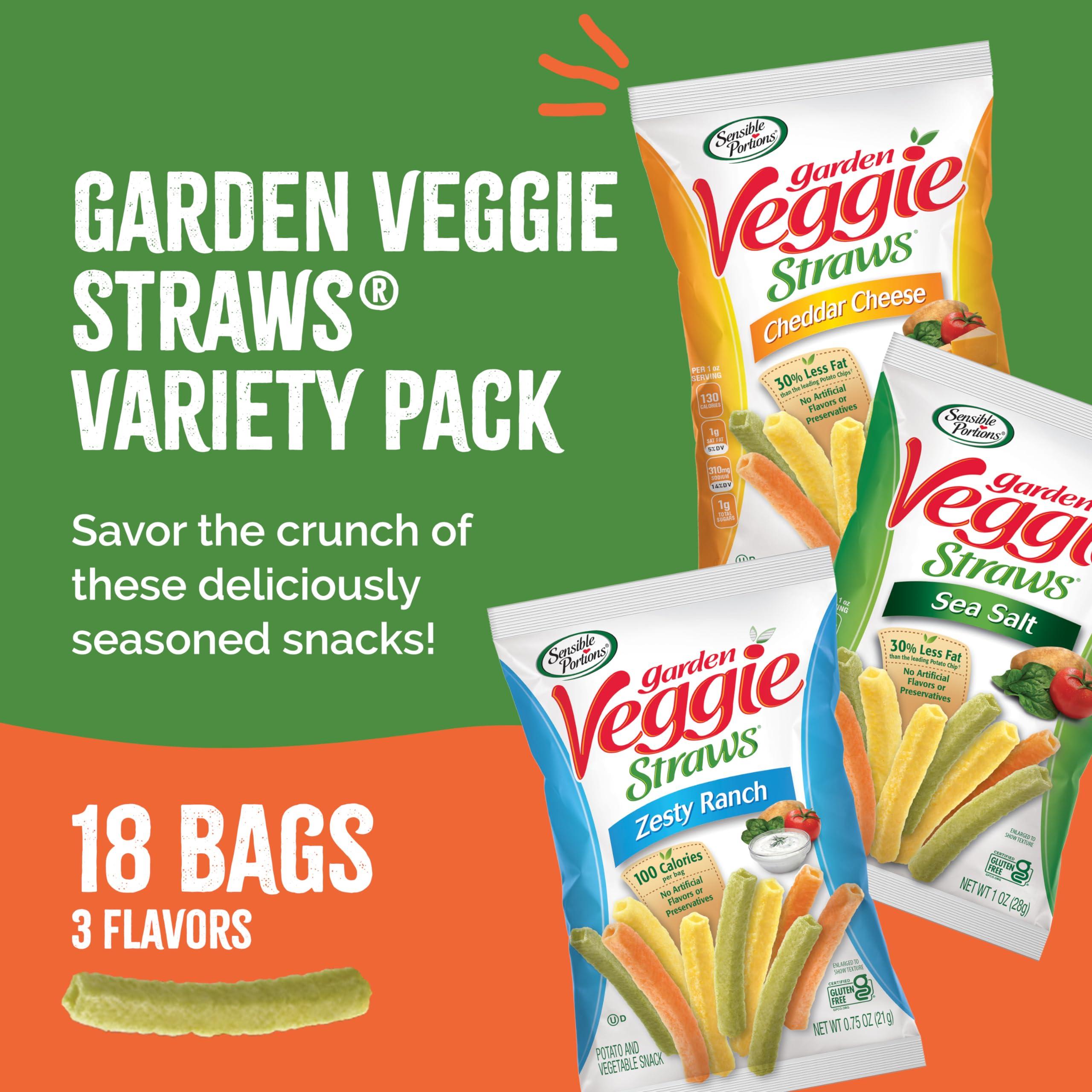 Sensible Portions Sensible Portions Garden Veggie Snacks - Veggie Straws Variety Pack, 18ct Polybag (Pack of 1)