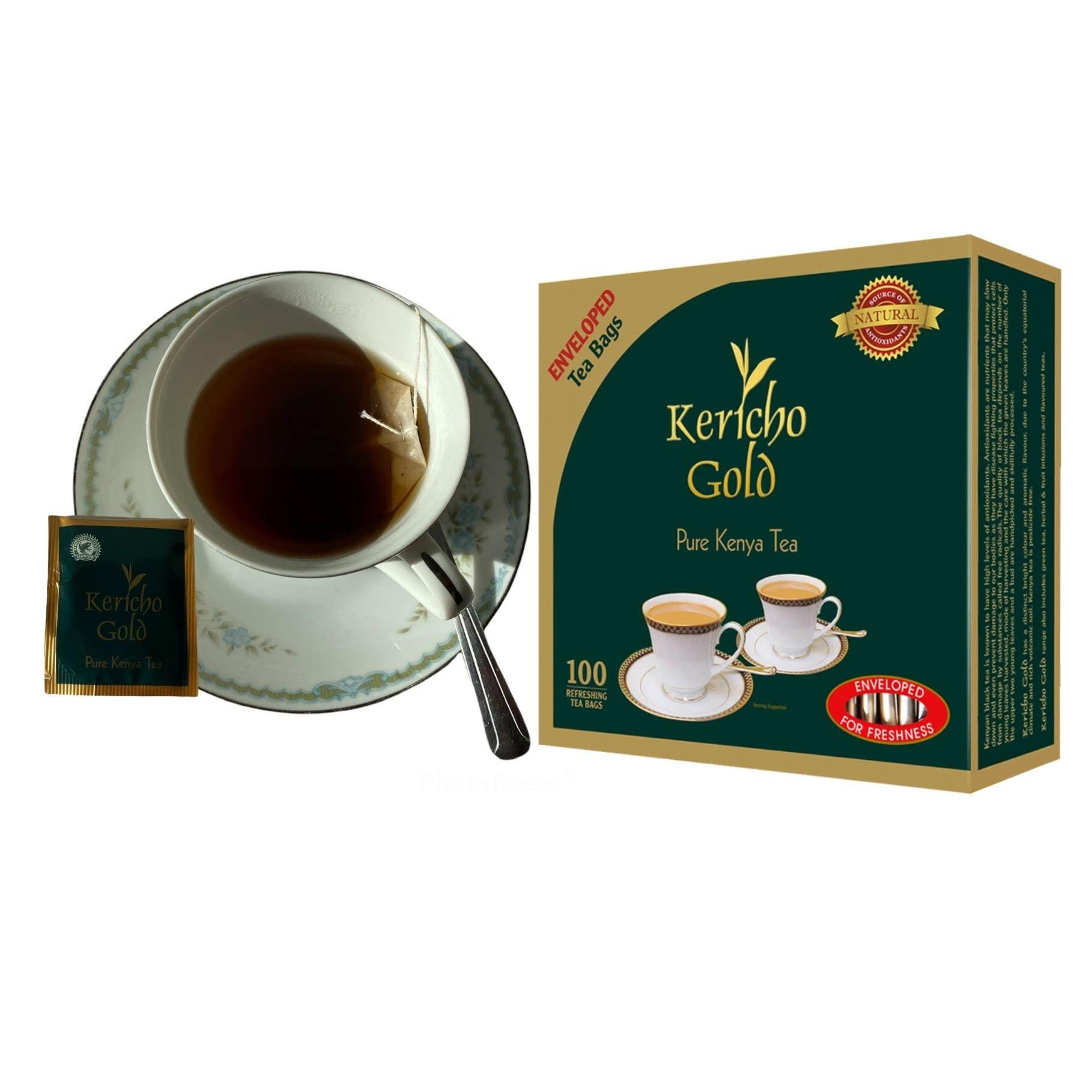 JACKIELYNA Finest Kenyan Kericho Gold Foil Enveloped Tea Bags (Kenya) - 200gms /100 tea bags