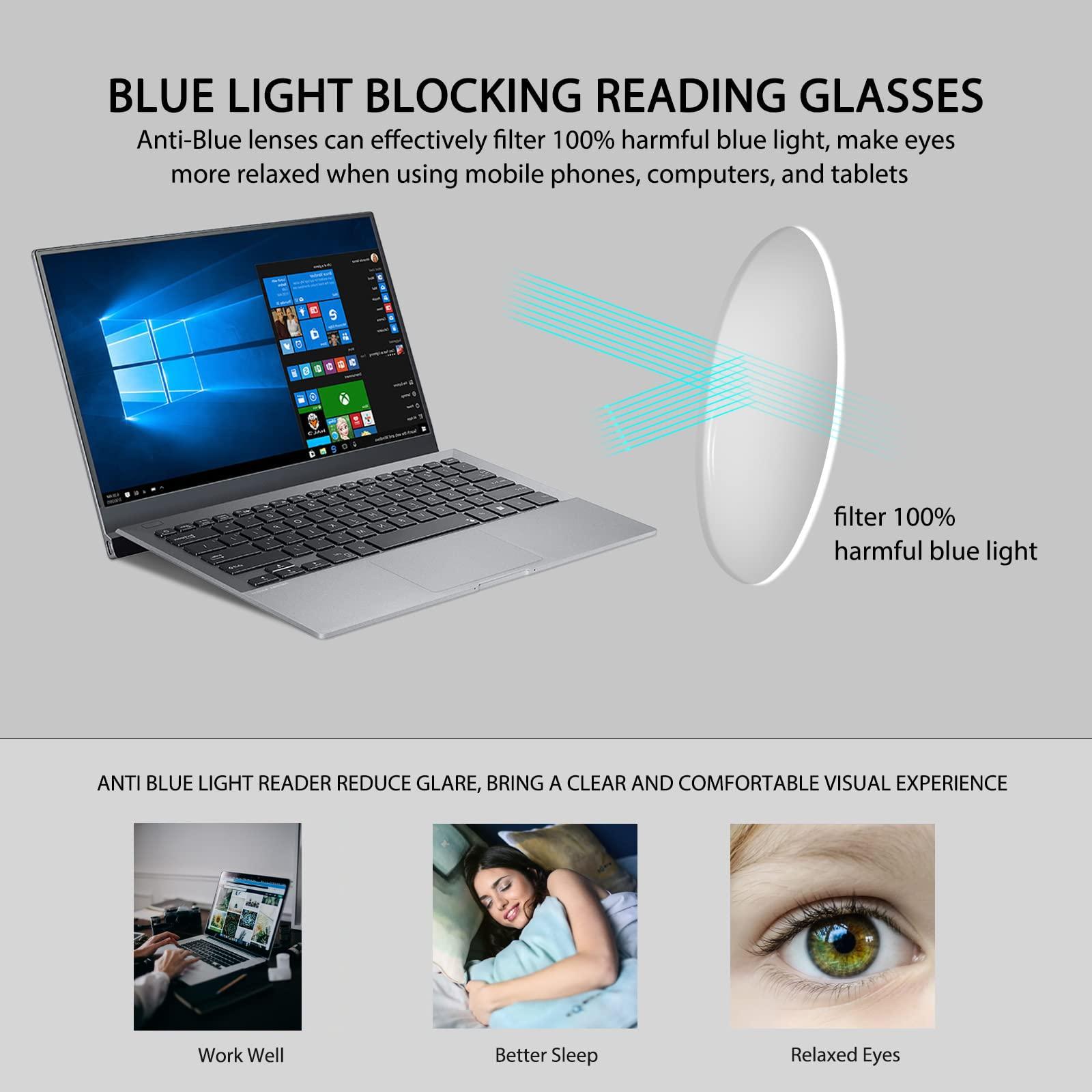 K.LAVER Photochromic Progressive Multifocus Reading Glasses unisex Lightweight Blue Light Blocking Multifocal Reader Flexible TR90 UV400 Protection Transition Sunglasses With Spring Hinges No Line Eyewear 3.0