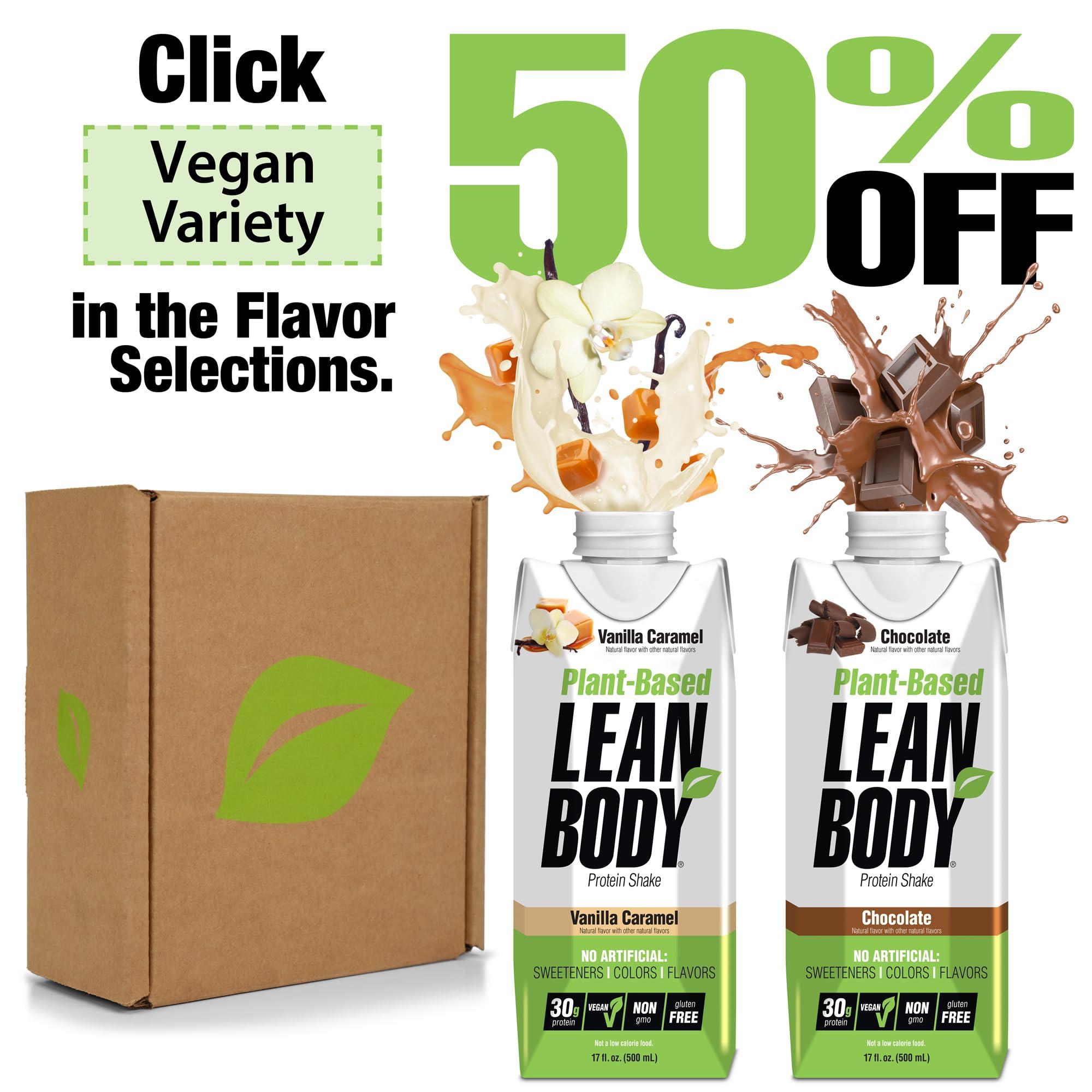 Labrada Lean Body Ready-to-Drink, Plant-Based Vegan Chocolate Protein Shake, 30g Protein, No Artificial Flavors, Sweeteners or Colors, Non GMO, Gluten Free, Premium Pea & Rice Blend (Pack of 12)