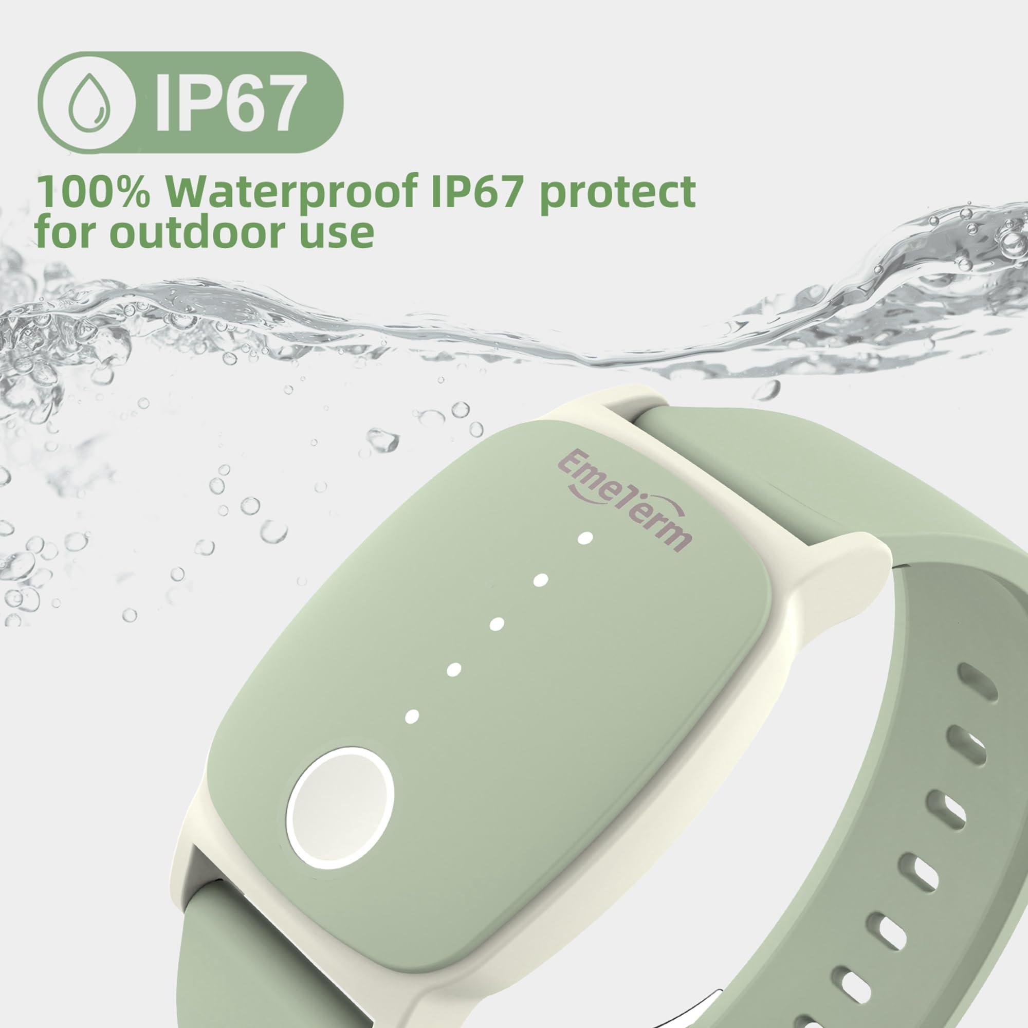 EmeTerm EmeTerm Explore FDA Cleared Anti-Nausea Wristband IP67 Waterproof Morning Motion Travel Sickness Relief Classic Strap Design (Mint Green-Extra 2pack Conductive Gel)