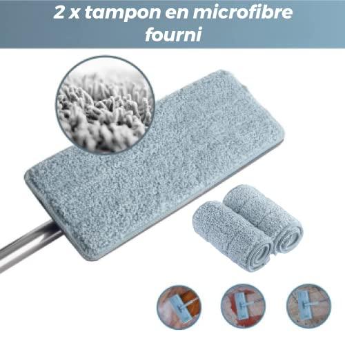 Easy Gleam EasyGleam Blue Mop and Bucket Set. Microfibre Flat Mop with Stainless Steel Handle, Innovative Twin Chamber Bucket for Wet & Dry use. 4 Reusable Pads Supplied, Suitable for All Floor Types