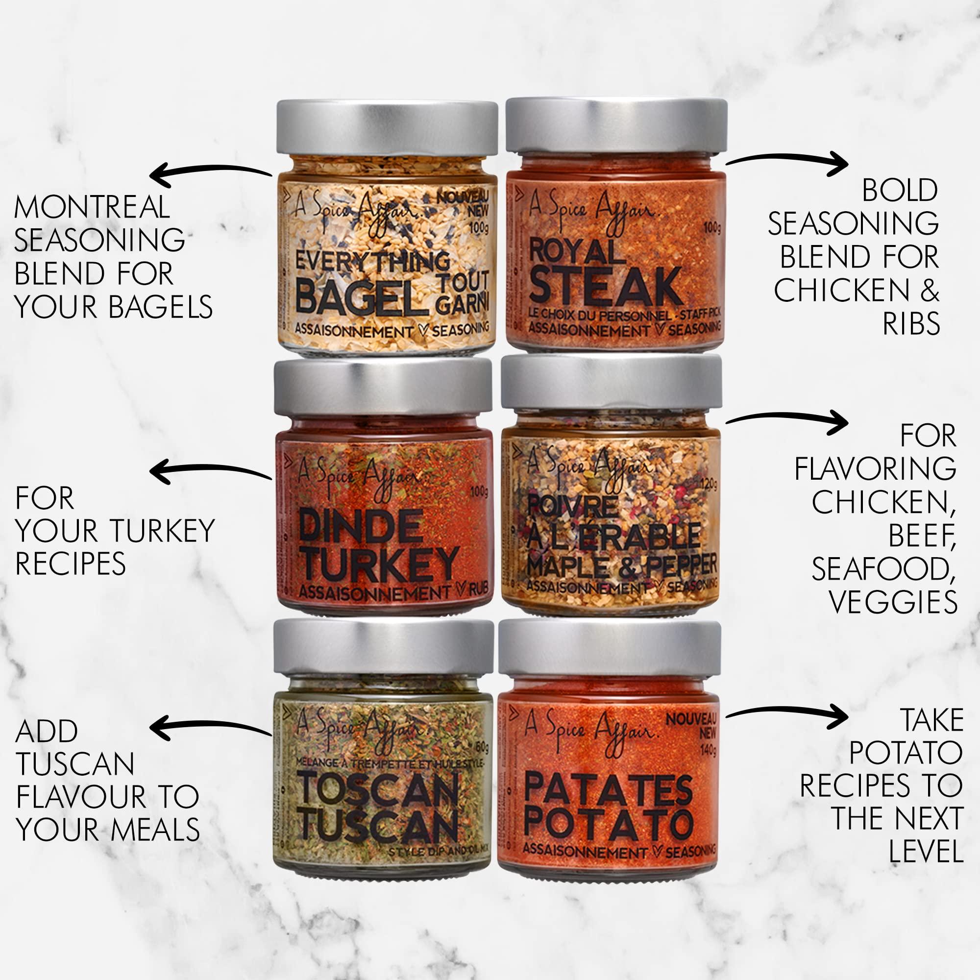 A Spice Affair A Spice Affair's Pro Kit 12-Pack Spice Set — Spices and Seasonings Sets — Taco, Royal Steak, Bagel, Salmon, Mediterranean, Spaghetti Seasoning Spice Blends