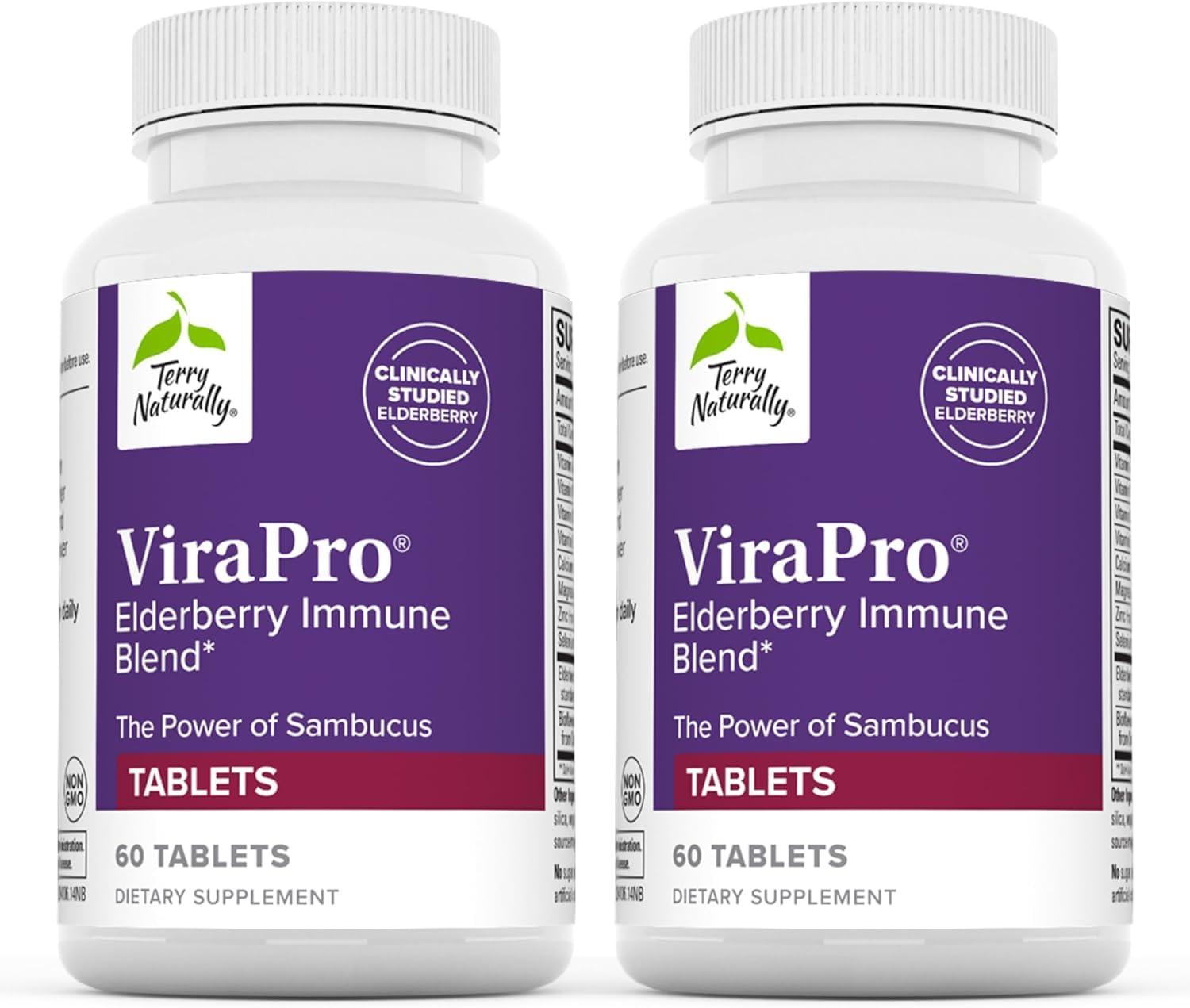 Terry Naturally Terry Naturally ViraPro - Supplement with Herbal Blend for Immune Support - Supplement with Elderberry, Zinc & Selenium - Support Immune Response - 60 Tablets (2 Pack)