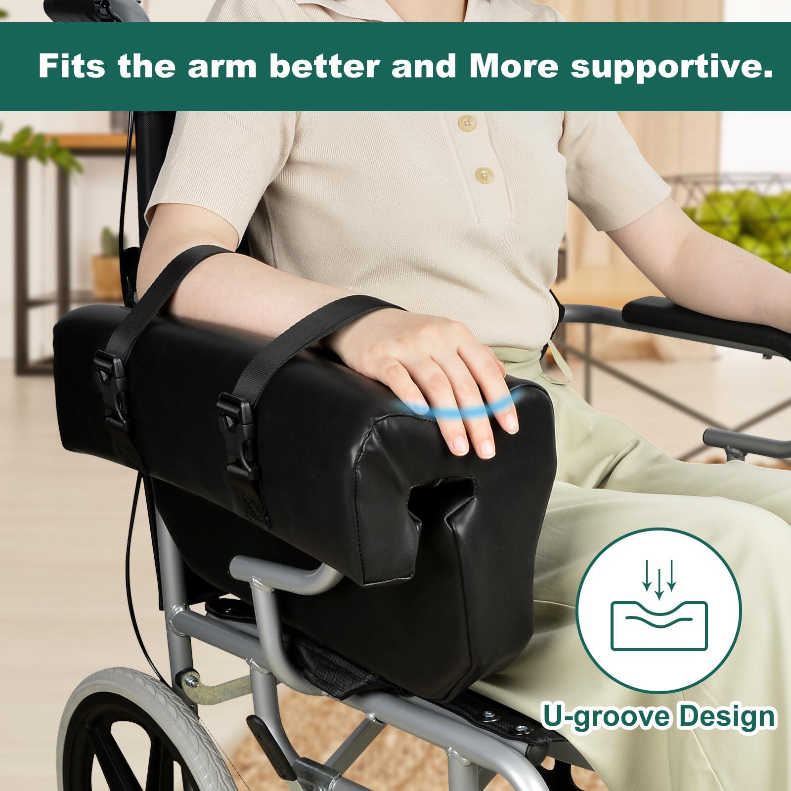 iGuerburn iGuerburn 16\'\'L Lateral Support for Wheelchair Armrest Pads Cushions, Arm Trough for Wheelchair Right/Left Side, Arm Rest Support Adjust Leaning Posture for Seniors Stroke Patient Essentials Gifts