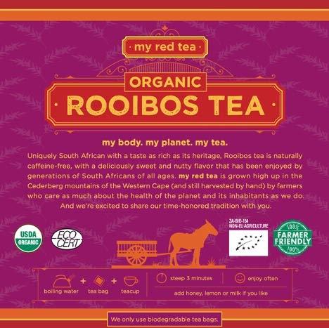 My Red Tea My Red Tea | USDA Organic Rooibos Tea | 80 Tagless Teabags | Single-Origin, Farmer-Friendly, Caffeine-Free | Sustainably Farmed in South Africa | Pure & Natural
