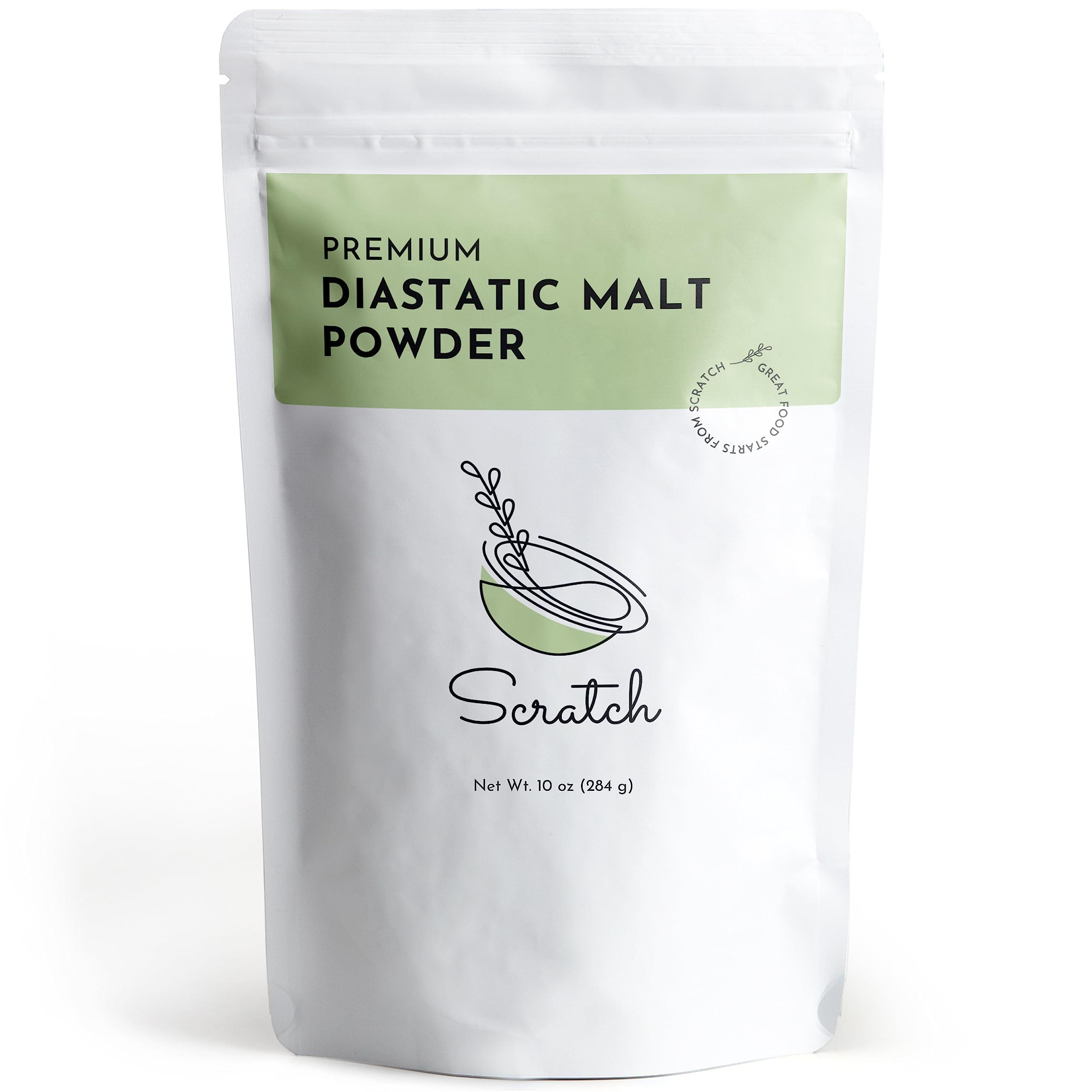 Scratch Scratch Diastatic Malt Powder for Baking - (10oz) Dried Barley Malt for Baking Bread - Bread Improver - Premium Baking Ingredients for Breads, Pizzas, Pretzels, Desserts, Shakes and More