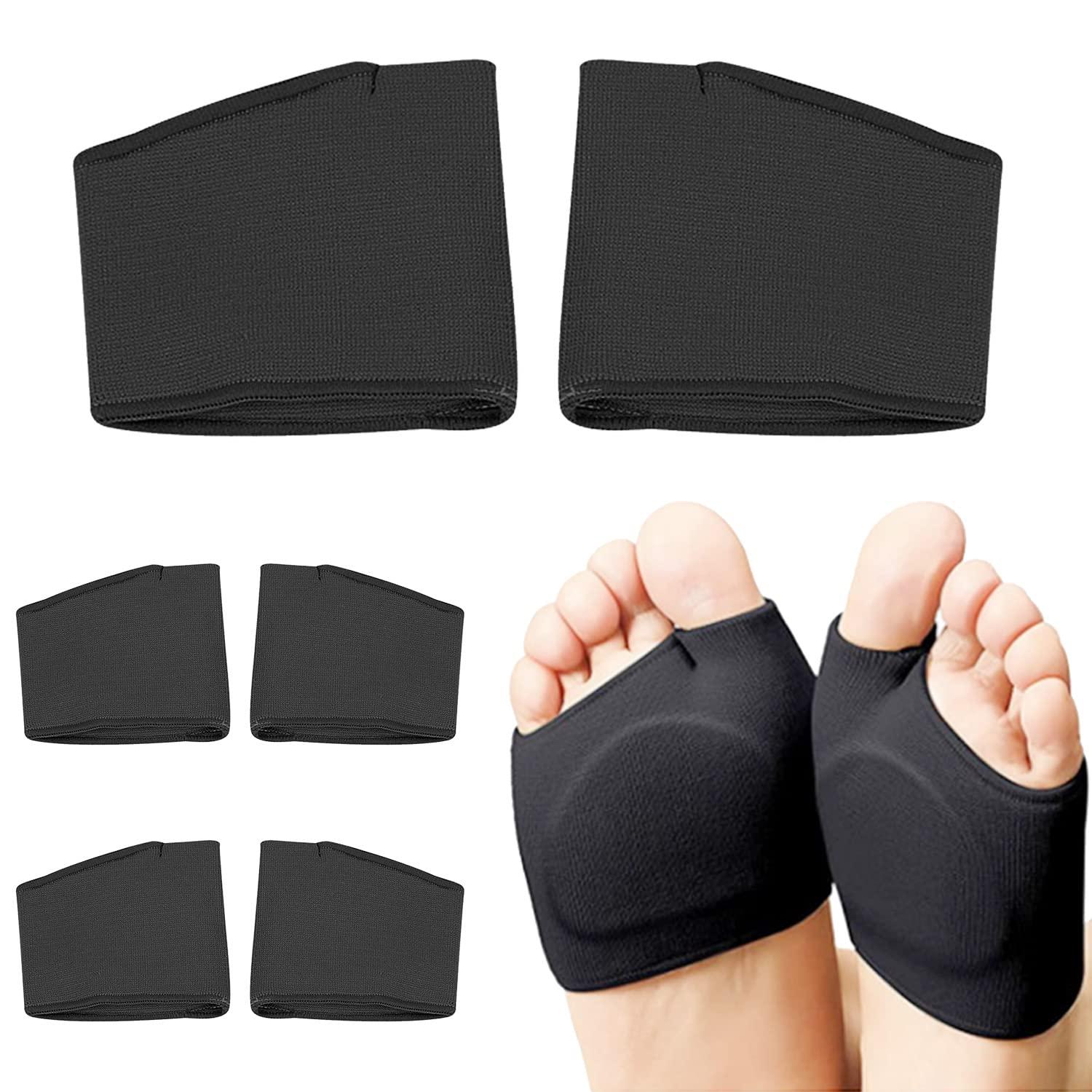 Bomister 3 Pairs of Metatarsal Pads for Women and Men, Ball of Foot Cushions for Pain Relief of Bunions&Morton\'s Neuroma,Metatarsal Sleeve/Socks with Built-in Soft Gel Pad (X-Large,Black)
