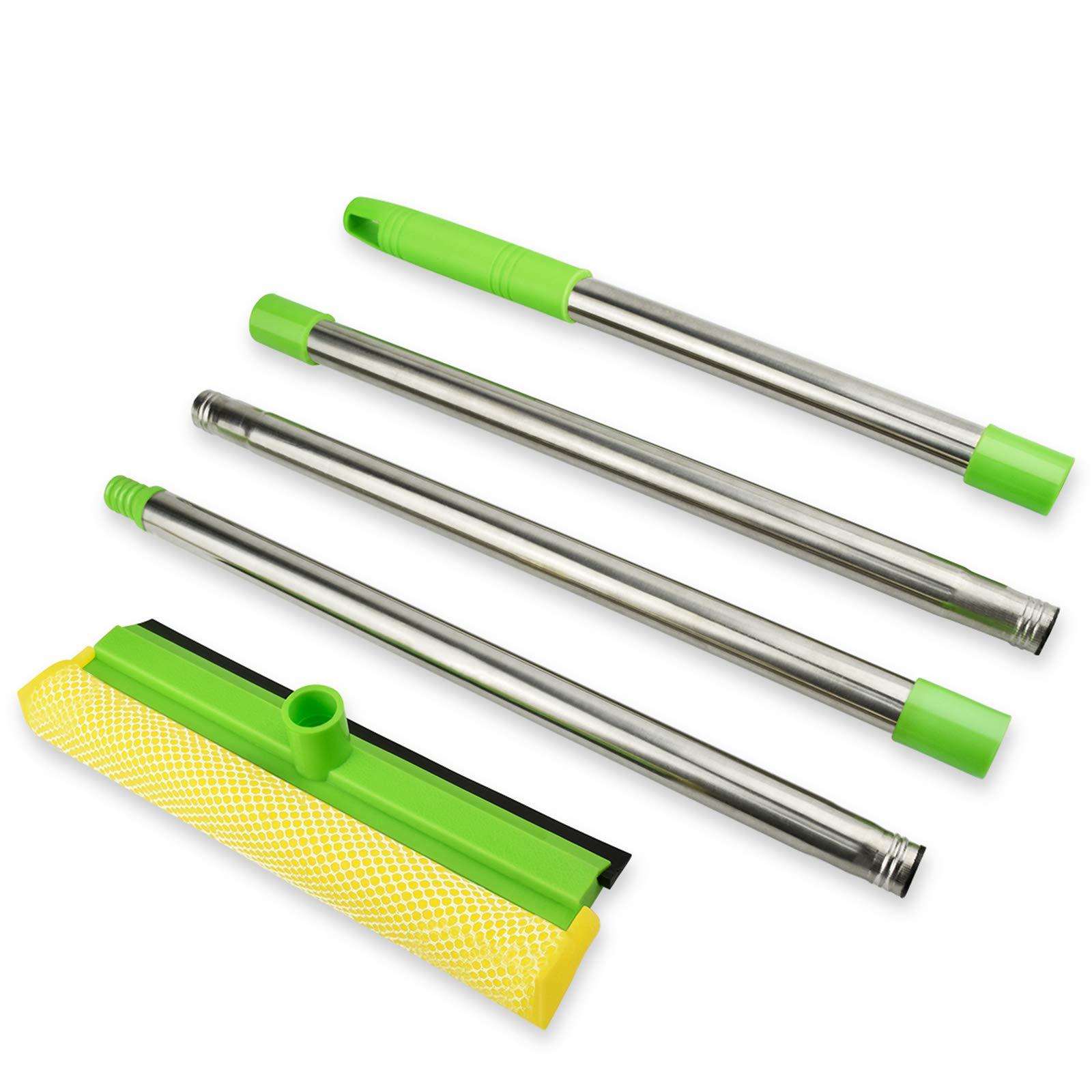 ITTAHO ITTAHO Window Squeegee, Squeegee for Window Cleaning, 2 in 1 Squeegee Window Cleaner with 58\'\' Long Handle,Window Washing Kit with Extension Pole for Shower, Windshield, Mirror, Gas Station, Glass
