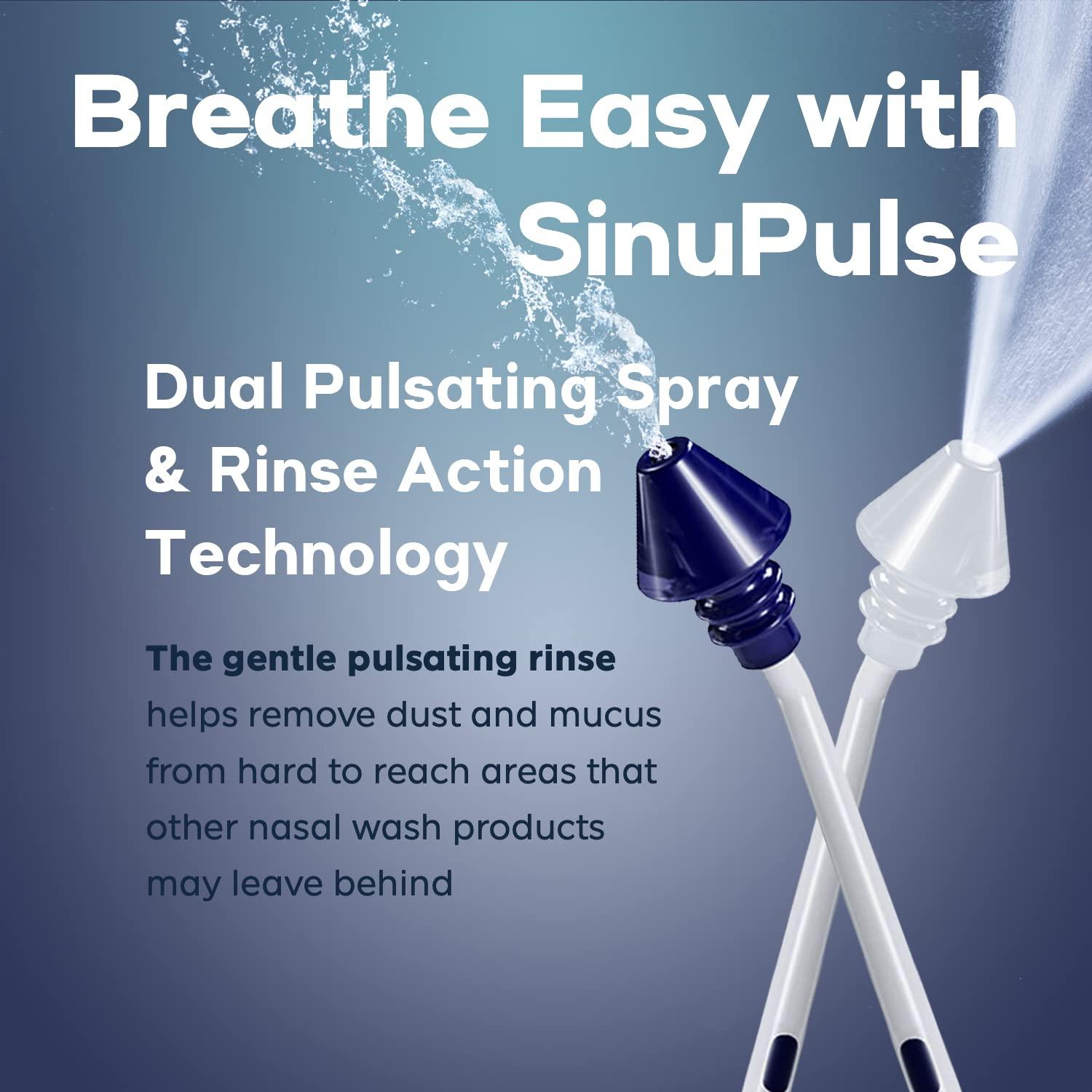 SINU PULSE ELITE SinuPulse Elite Advanced Nasal Irrigation System - Pulsating Sinus Congestion Relief & Sinus Rinse Machine, More Effective Than Neti Pot, Nose Spray or Nasal Wash Bottle, with 90 SinuAir Packets
