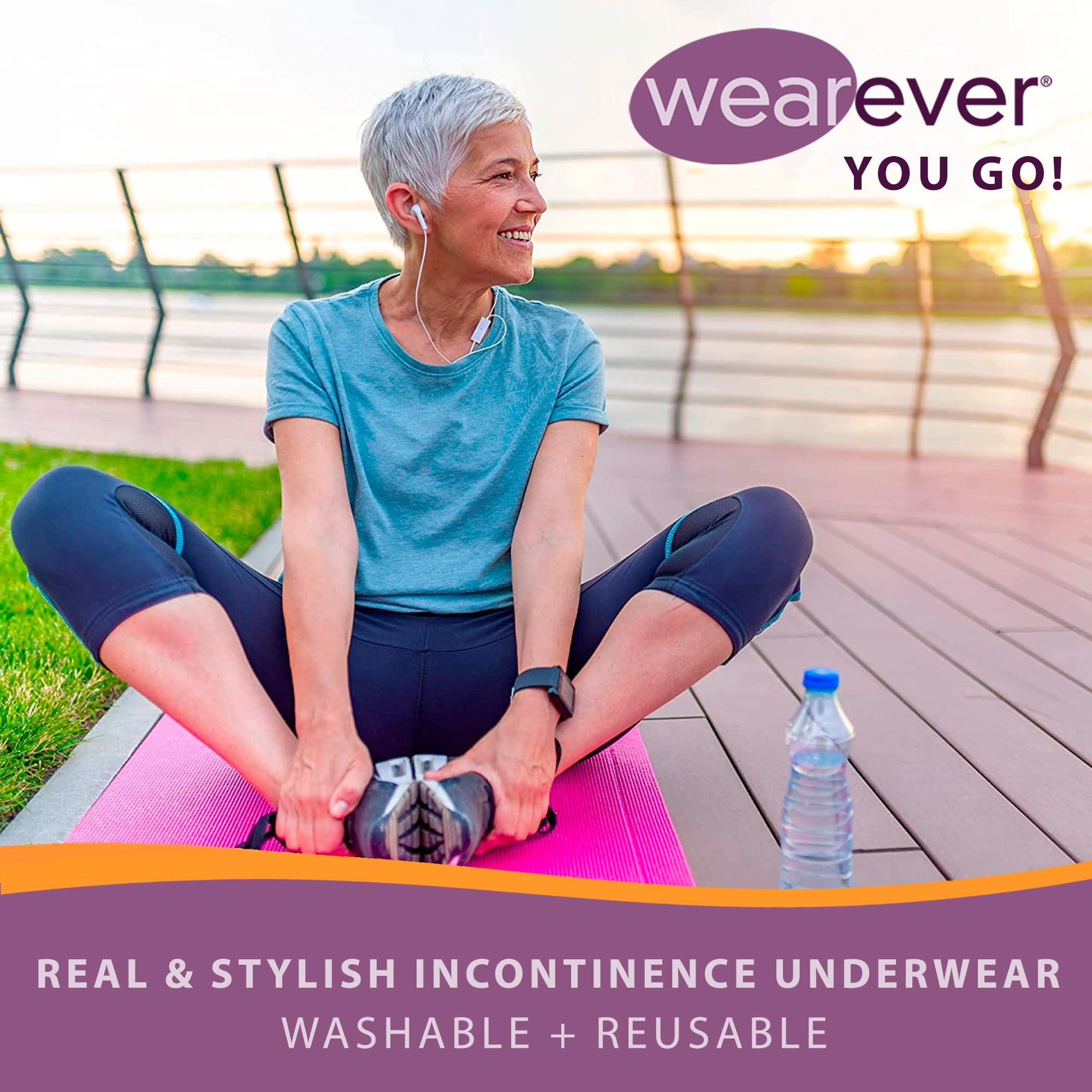 Wearever Wearever Women's Incontinence Underwear for Bladder Control with Super Absorbency - Reusable & Washable Leak Proof Underwear for Women - (Pack of 3) (Plum) (M) (Fits Hip: 38-40)