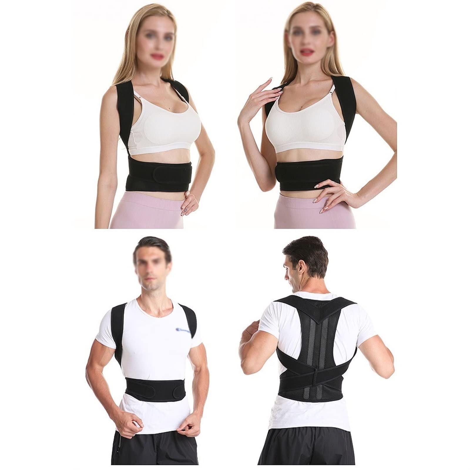 NEWCES XS-5XL Large Size Posture Correction Belt Back Support for Student Teenagers Men Women Pain Relief Waist Trimmer Belt Shoulder Lumbar Support Breathable Back Brace ( Color : Black , Size : XXXXL/XXXXL