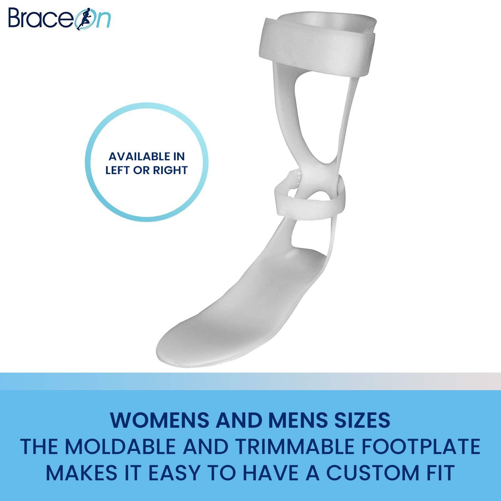 BraceOn BraceOn AFO Foot Drop Brace - Swedish Drop Foot Stabilizer for Walking and Exercise, Drop Foot Braces for Women, AFO Brace and Foot Drop Braces, Foot Boot for Injured Foot, Women, Right
