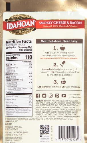 Idahoan IDAHOAN SMOKEY CHEESE & BACN MASHED INSTANT POTATO MIX FLAKES 4 OZ , 3 Pack