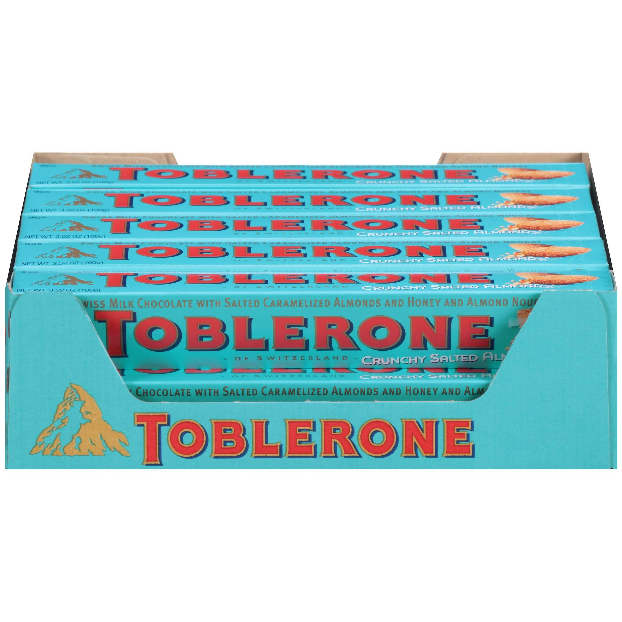 Toblerone Toblerone Crunchy Almond with Sea Salt Milk Chocolate Bar, 3.52 Ounce -- 80 per case.