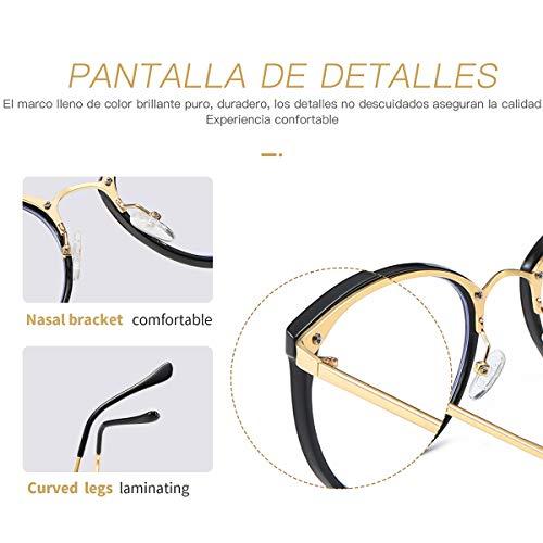 Hilbalm Hilbalm (3 Pack Blue Light Blocking Glasses Women and Man Computer Eyeglasses Metal Frame Glasses (Black, leopard, pink)