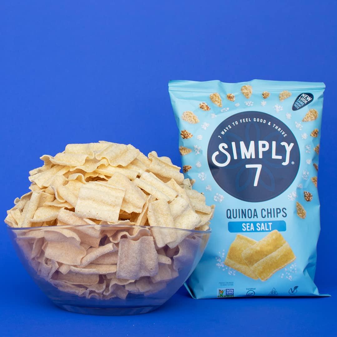Simply 7 Simply 7, Quinoa Chips, Sea Salt, 3.5 Oz, 8 Pack, Non-GMO, Nut-Free, Vegetarian, Vegan Snack, Low Fat, Low Calorie, Plant-Based, Cholesterol Free
